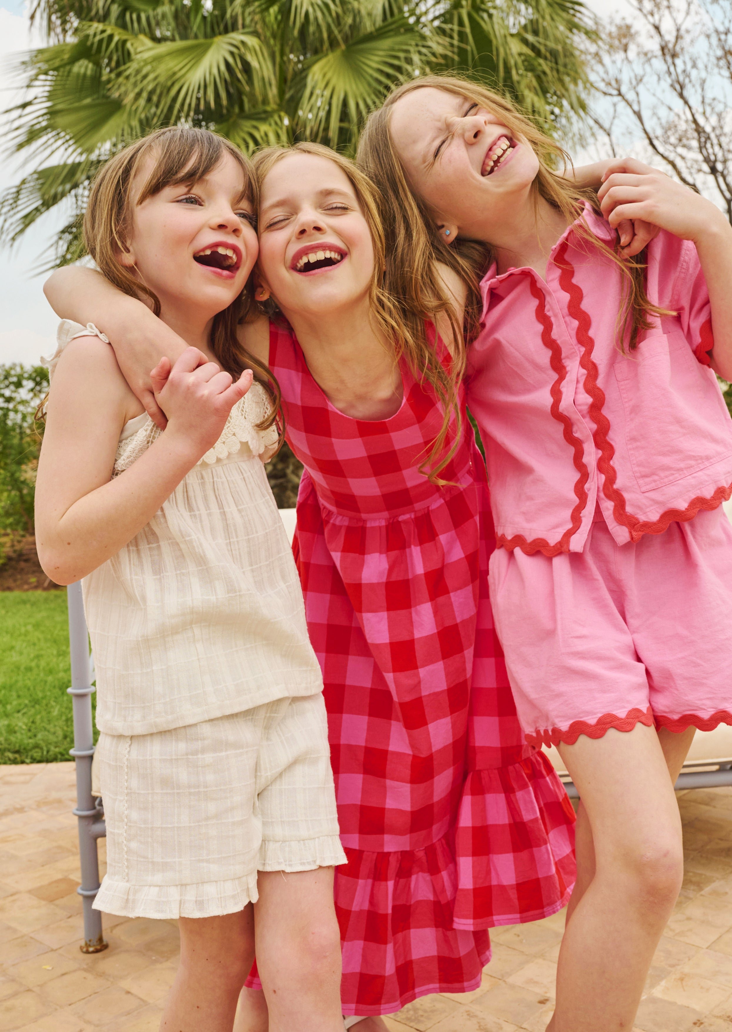 שמלת משבצות ורודה בלה