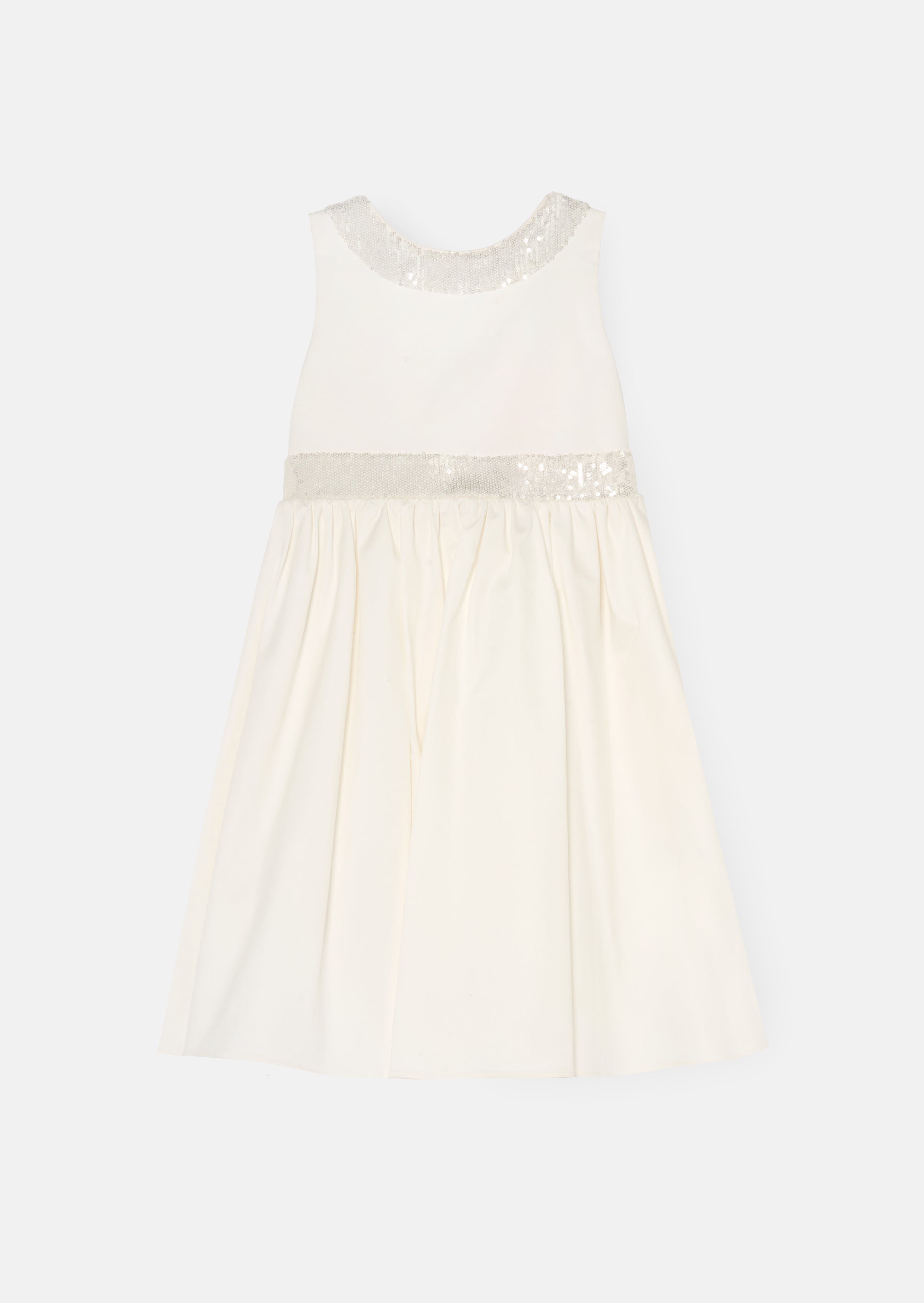 Vestito Cassidy Avorio con Fiocco e Paillettes