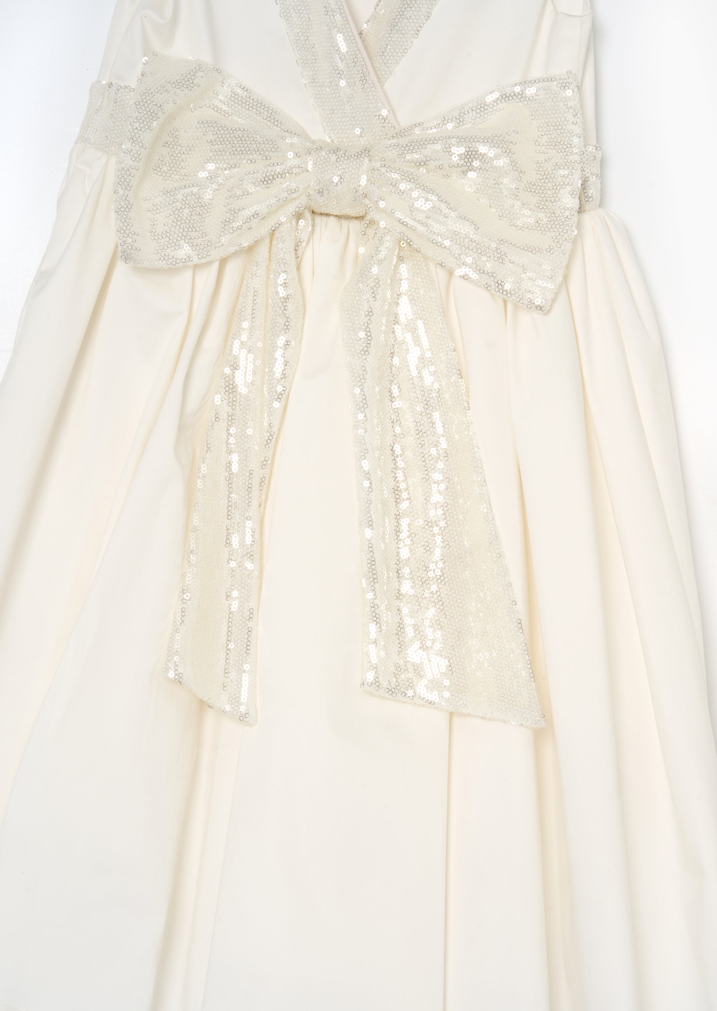 Vestito Cassidy Avorio con Fiocco e Paillettes