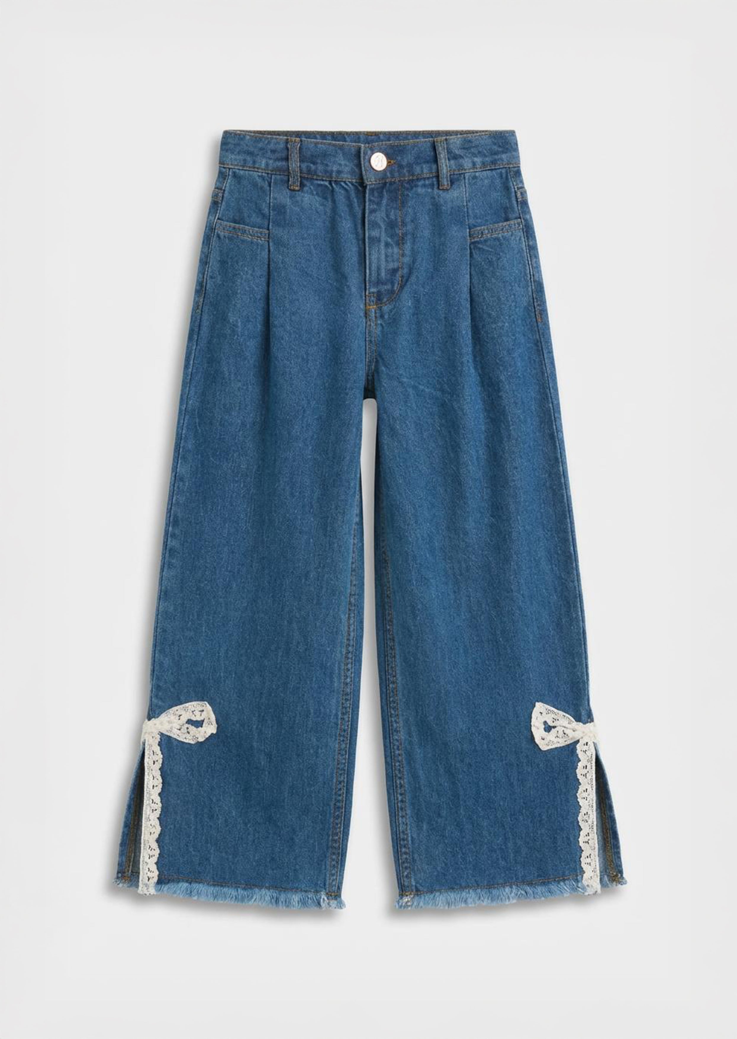 Lena Bow Detail Straight Leg Jean