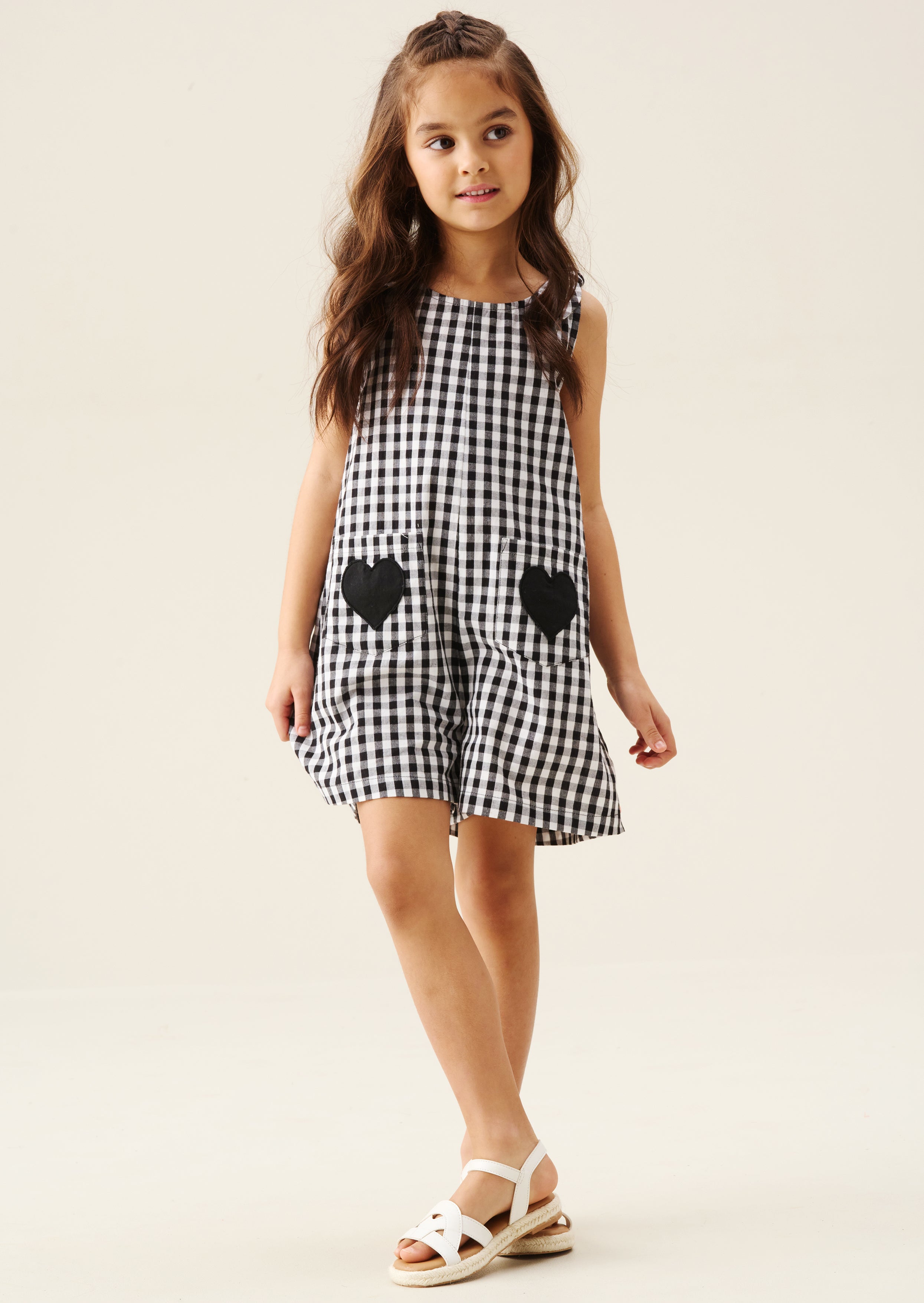Delilah Black Gingham Dungaree