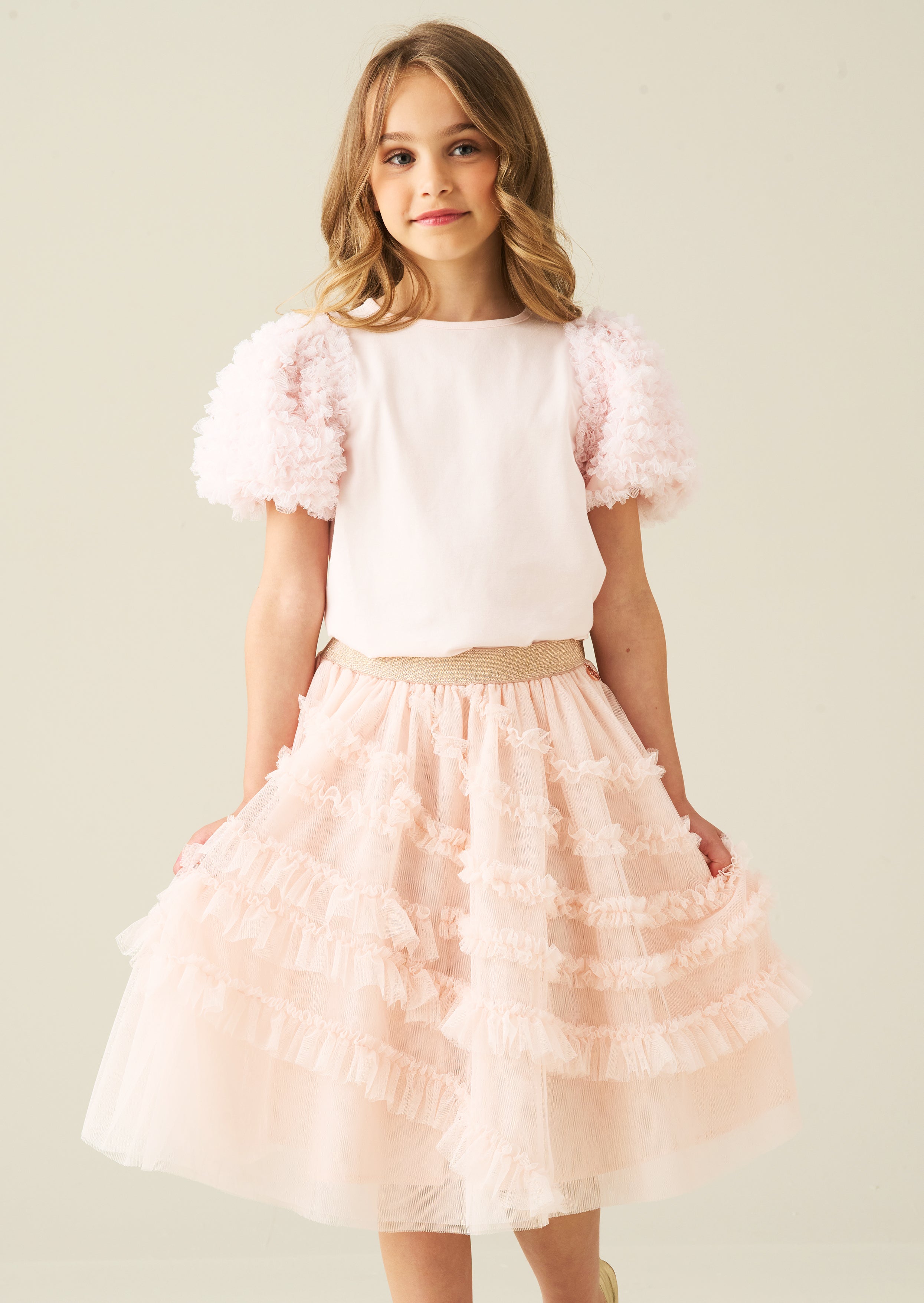Sallie Asymmetric Mesh Skirt