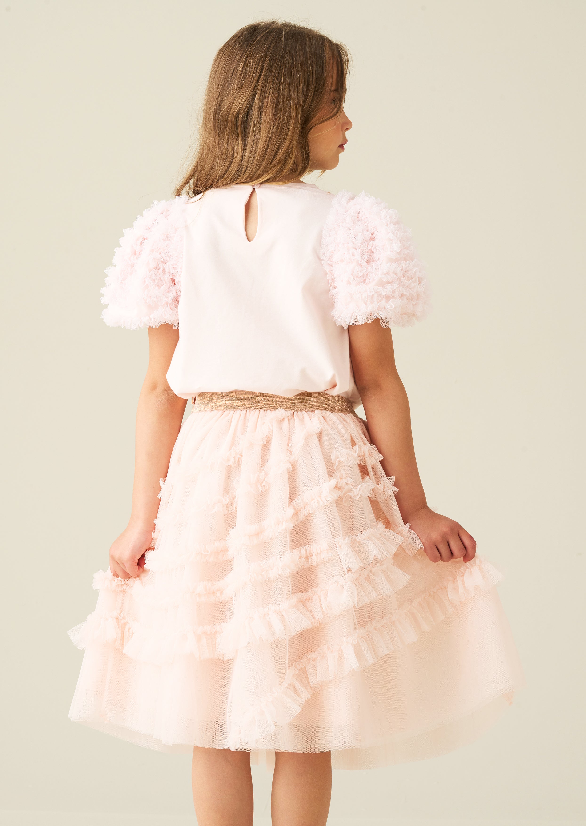 Sallie Asymmetric Mesh Skirt