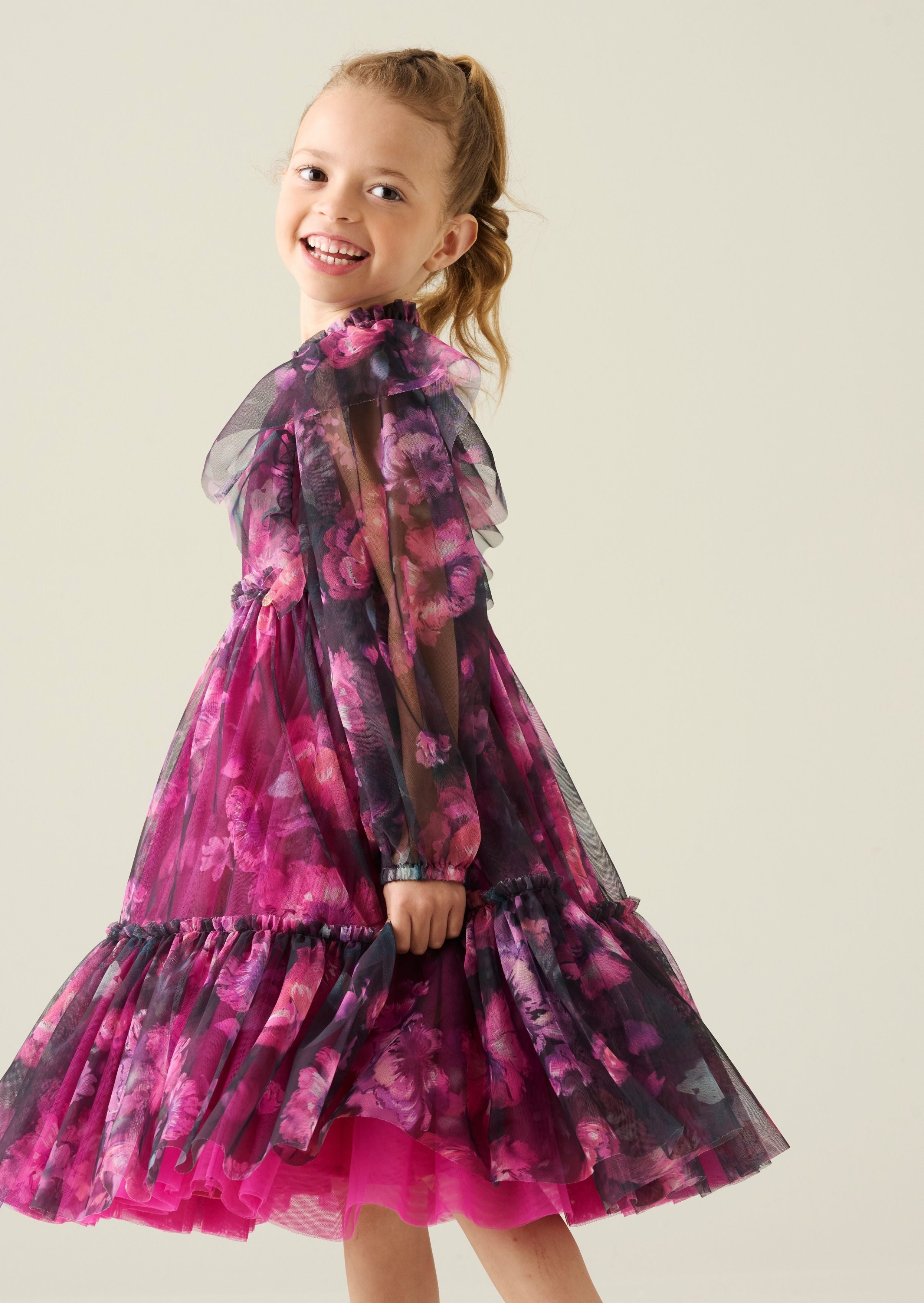 Estella gestuftes Mesh-Kleid
