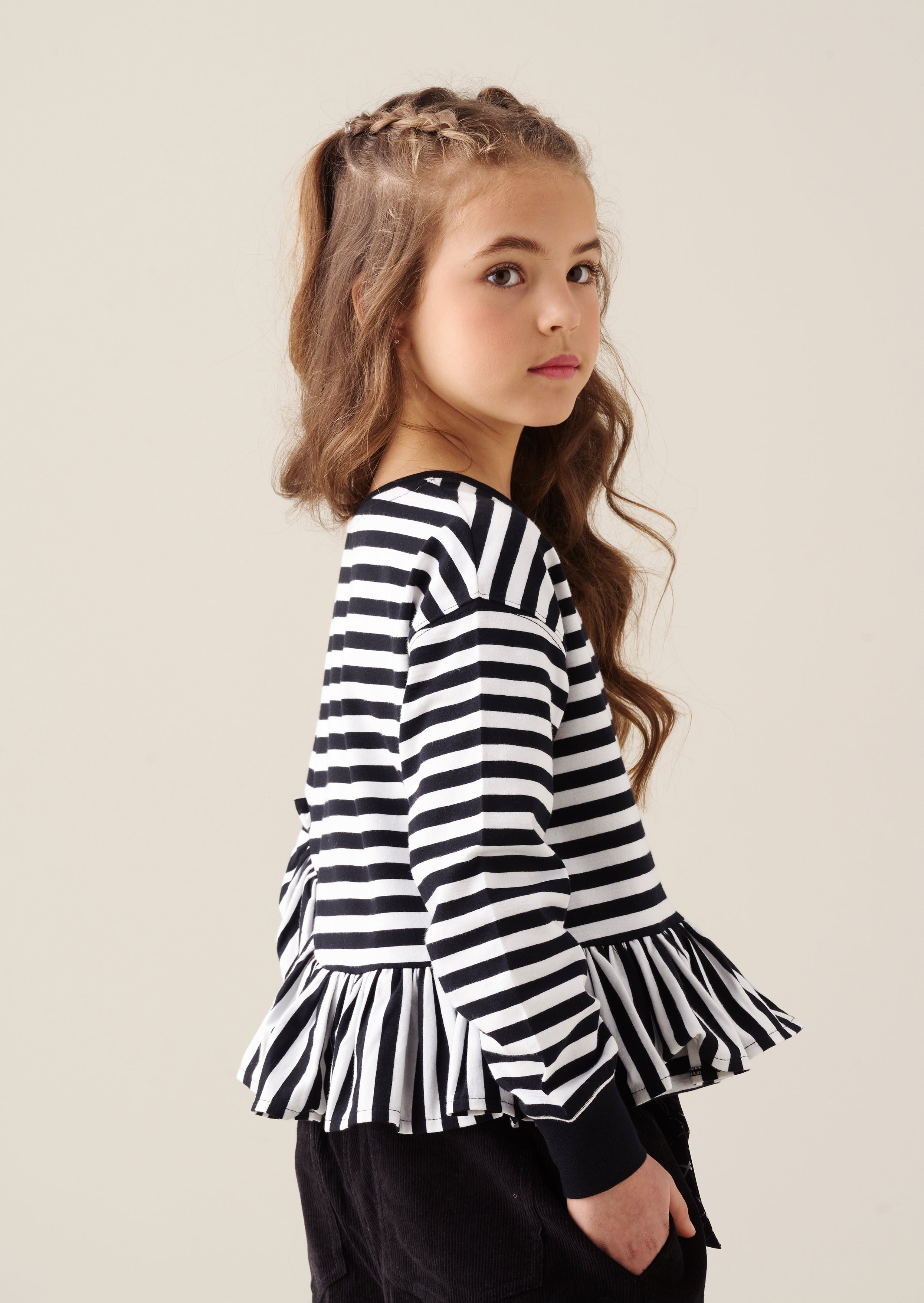 T-shirt rayé Peplum Marley