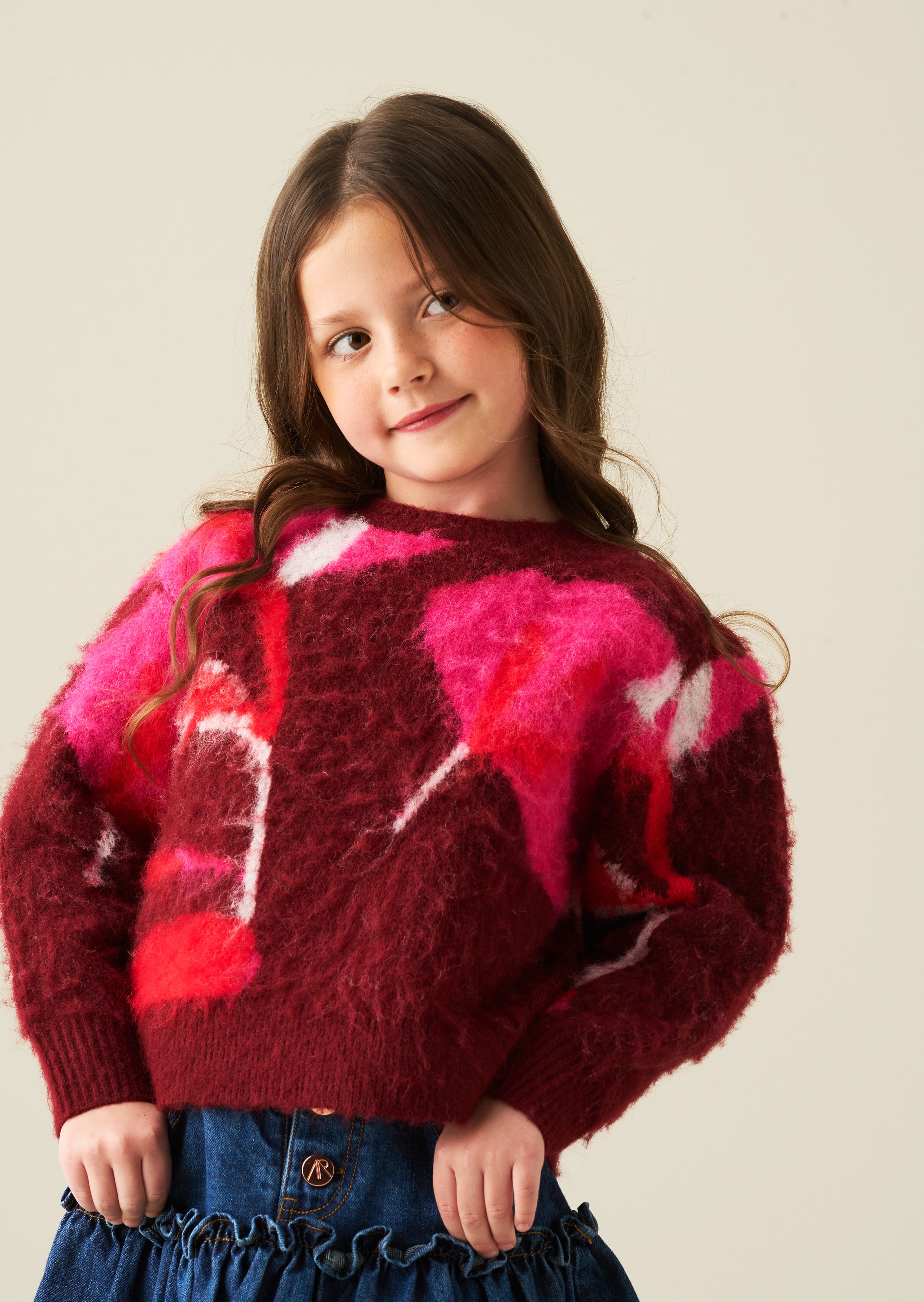 Sweter z dzianiny typu brushed Ellie Flower