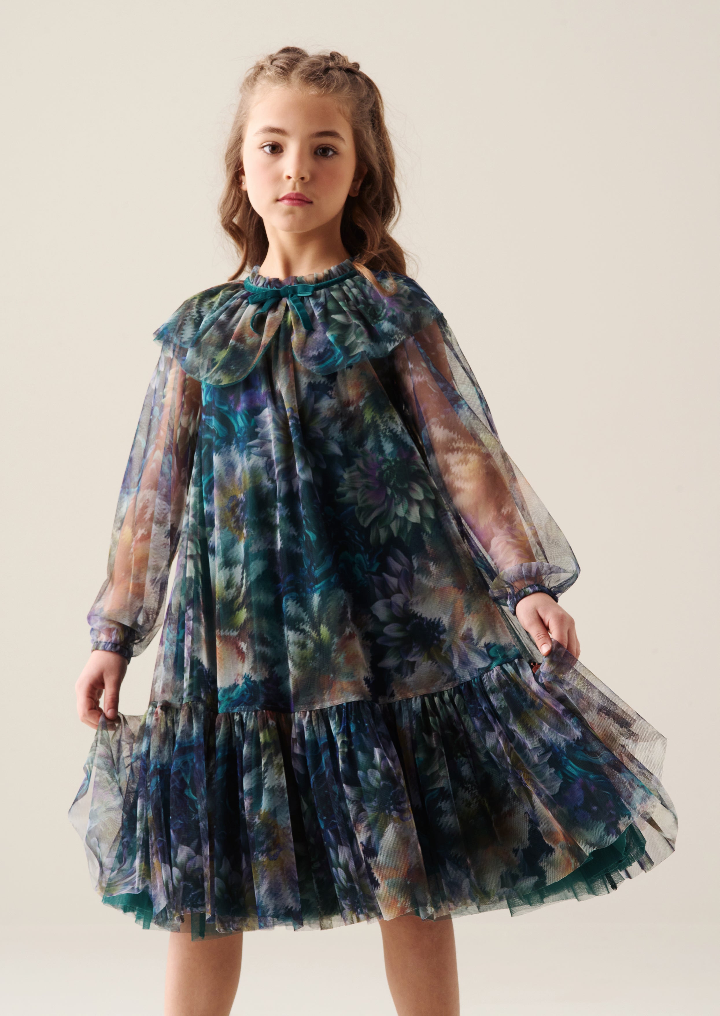 Cleo Printed Mesh Dress
