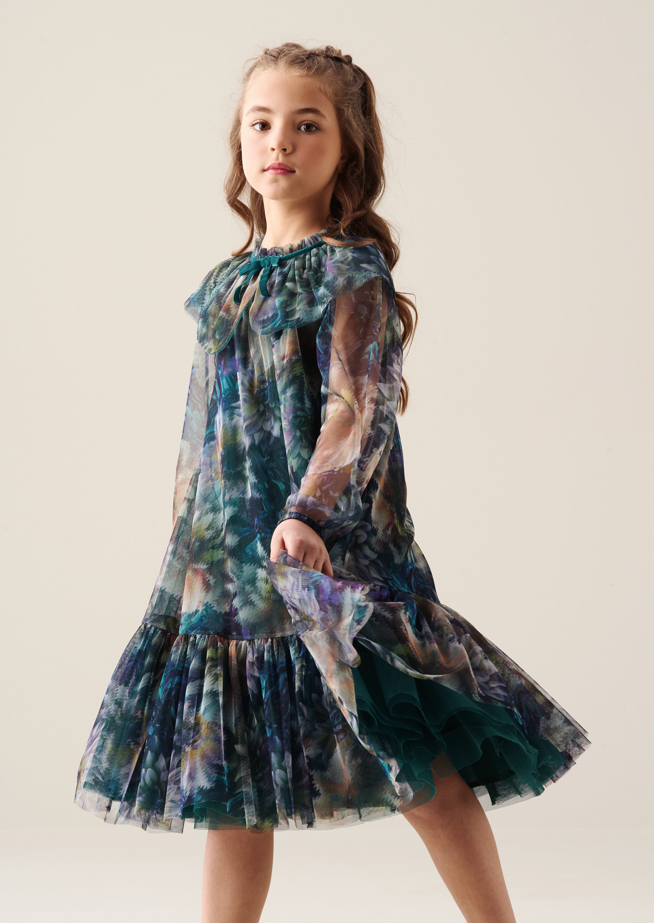 Cleo Printed Mesh Dress