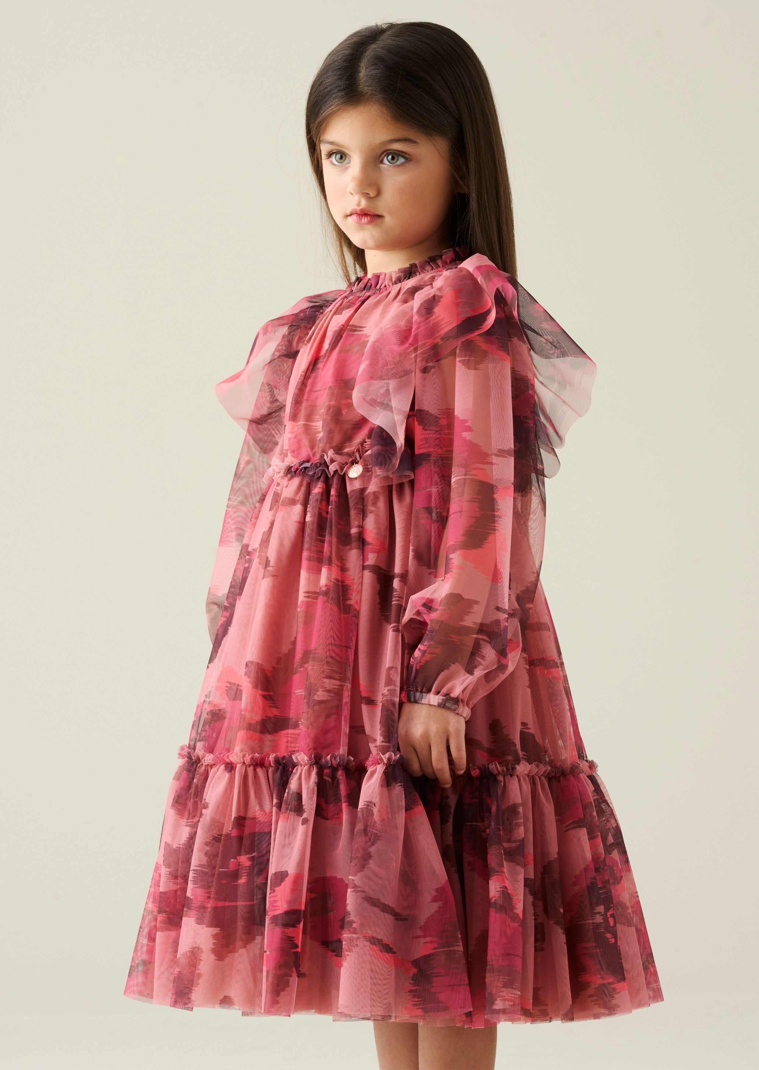 Estella gestuftes Mesh-Kleid