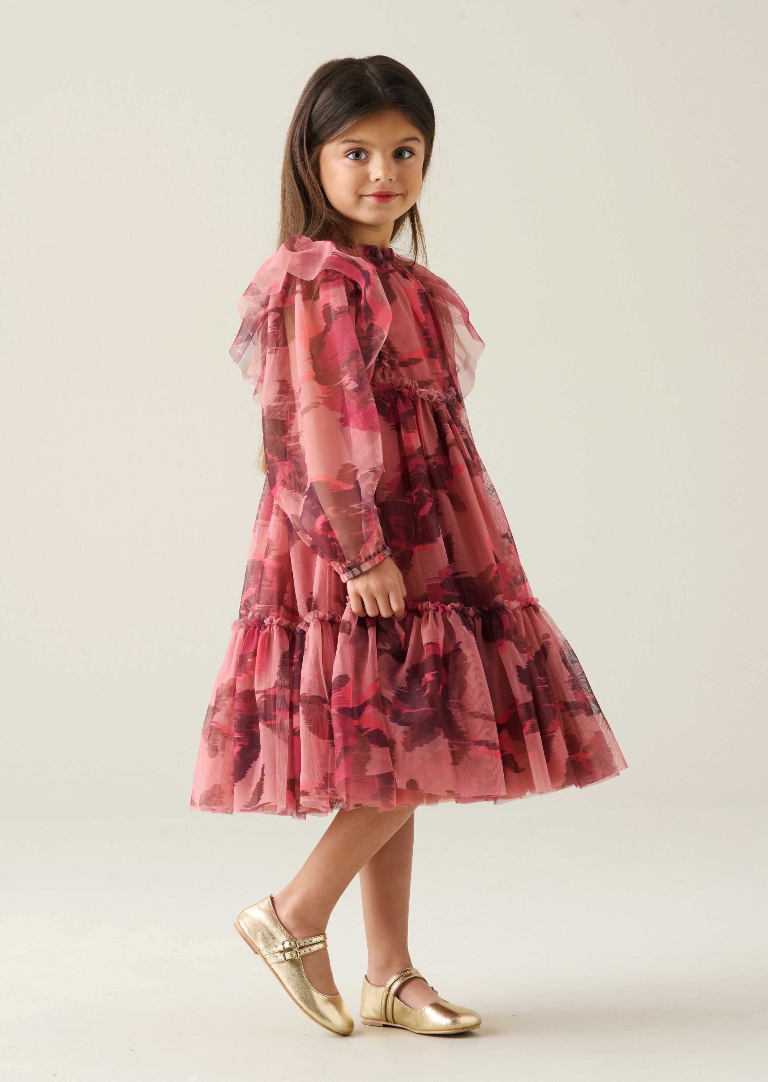 Estella gestuftes Mesh-Kleid