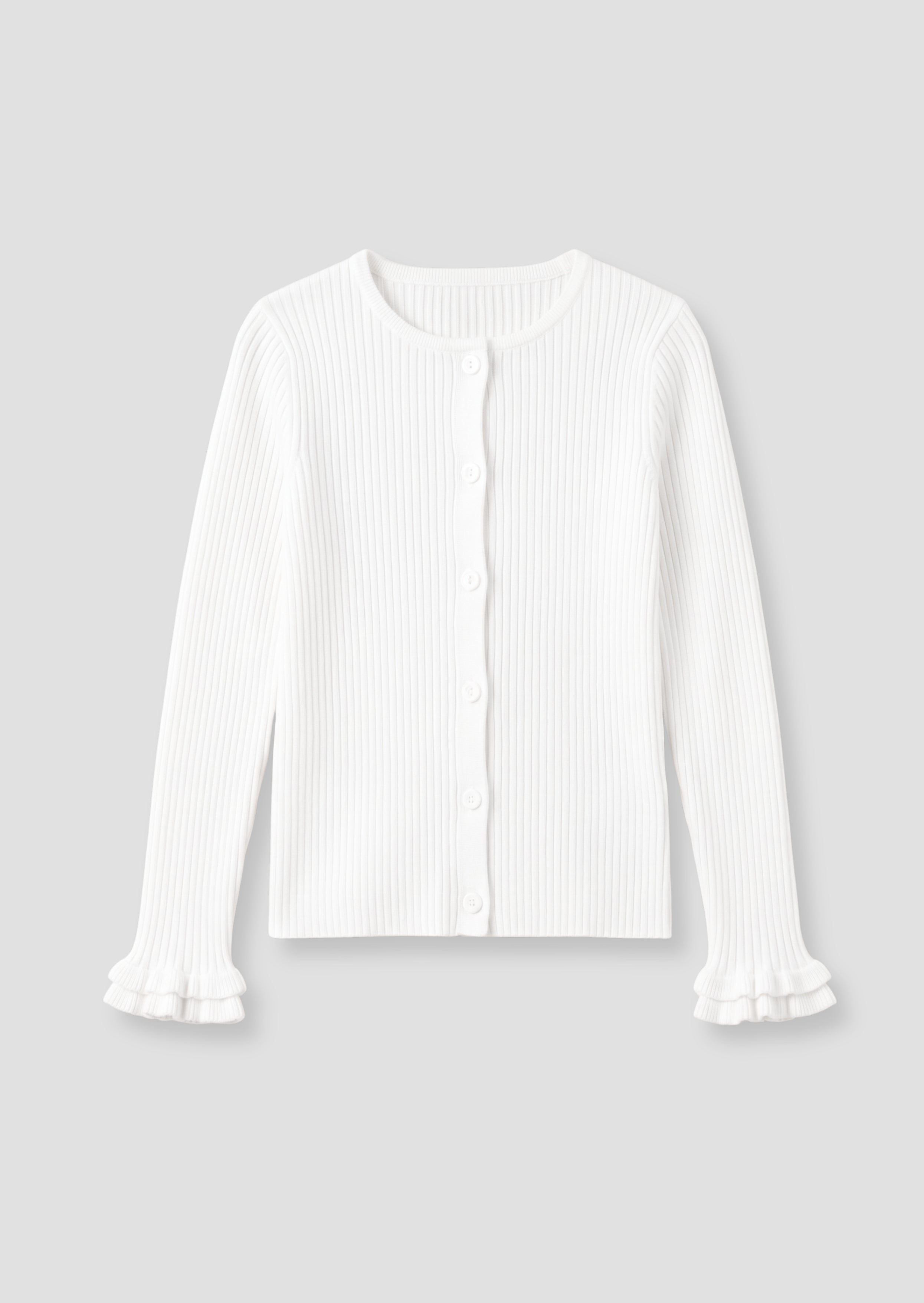 Nellie Skinny Rib Button Through Long Sleeve Top