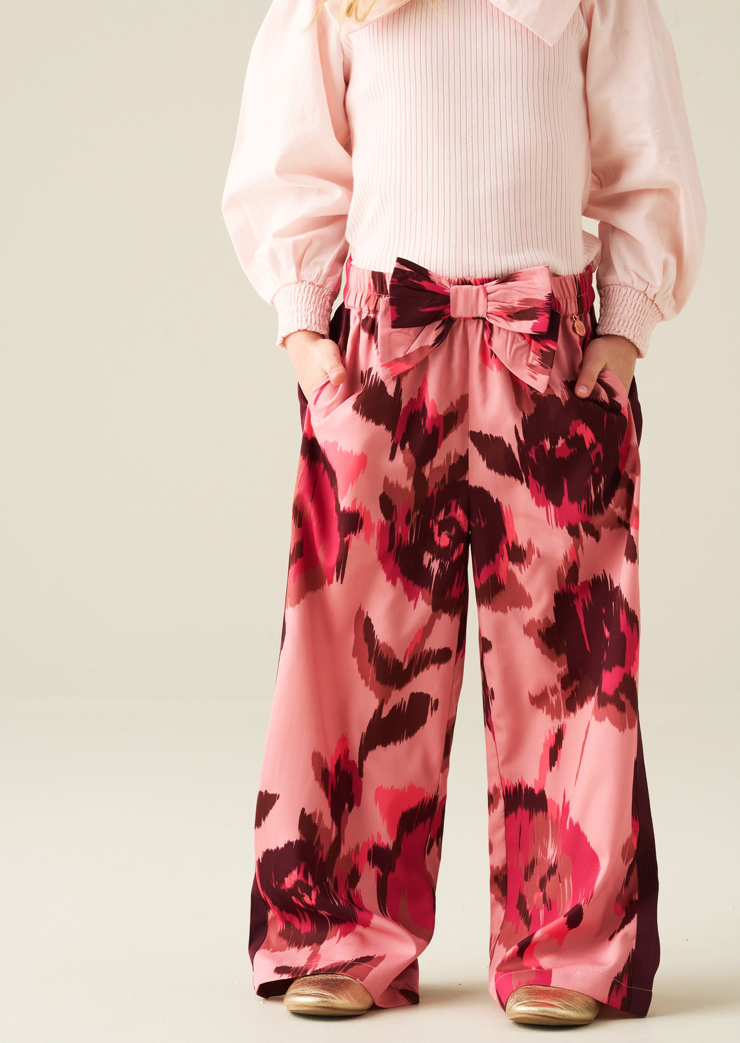 Lara bedruckte Hose mit weitem Bein