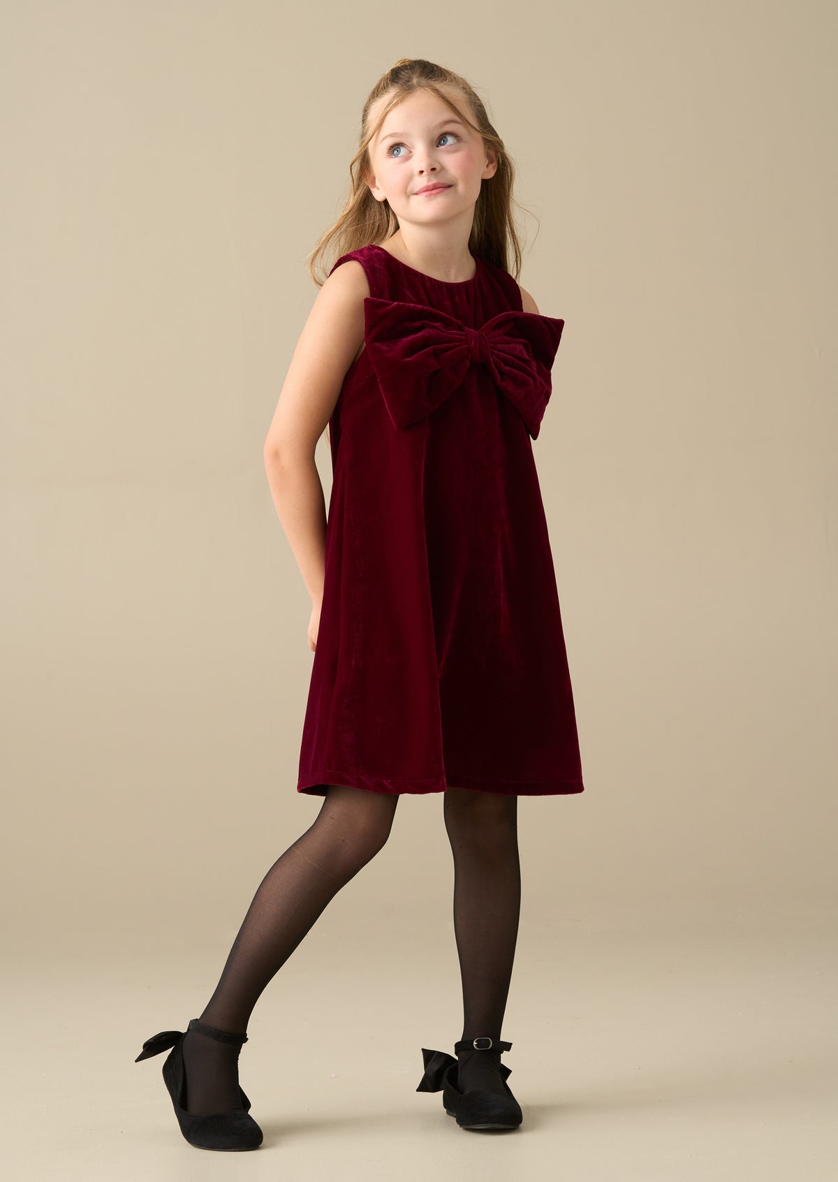 Clea Velvet Bow Shift Dress