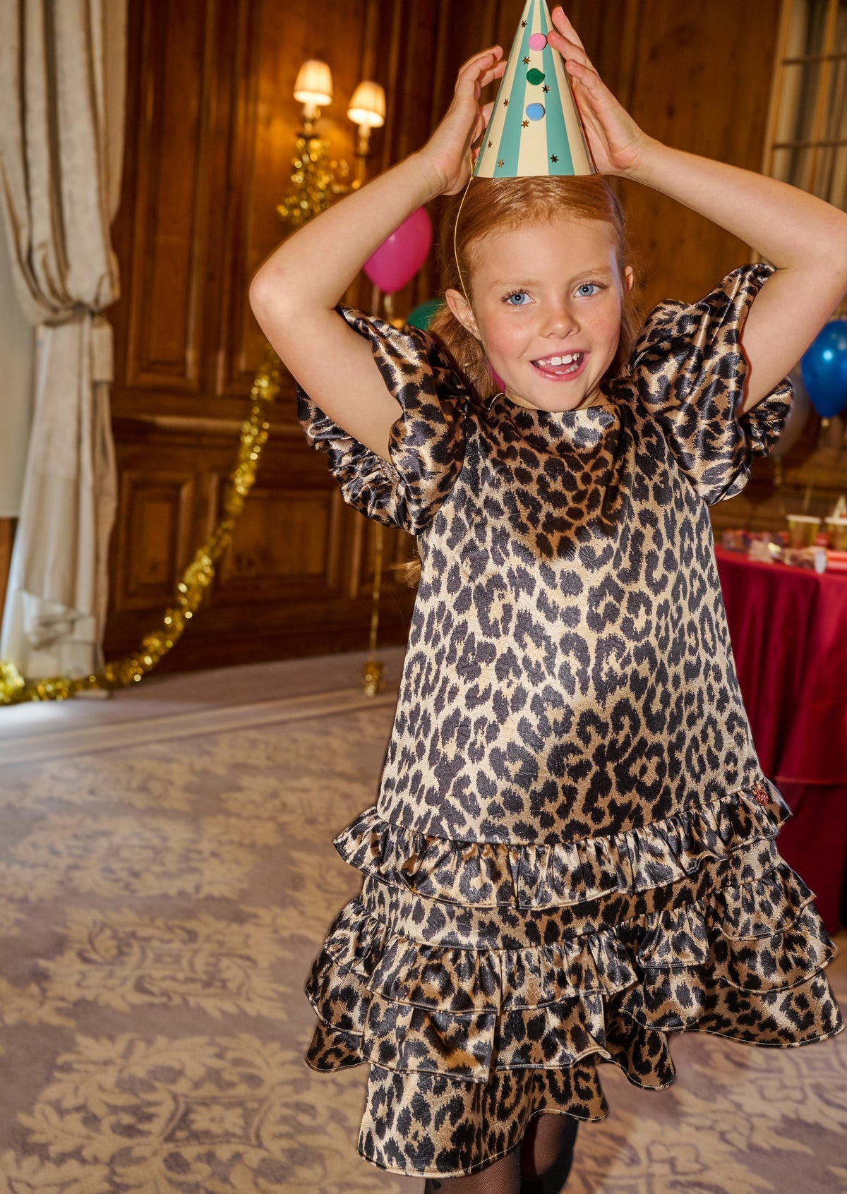 Seren Leopard Print Layered Frill Dress