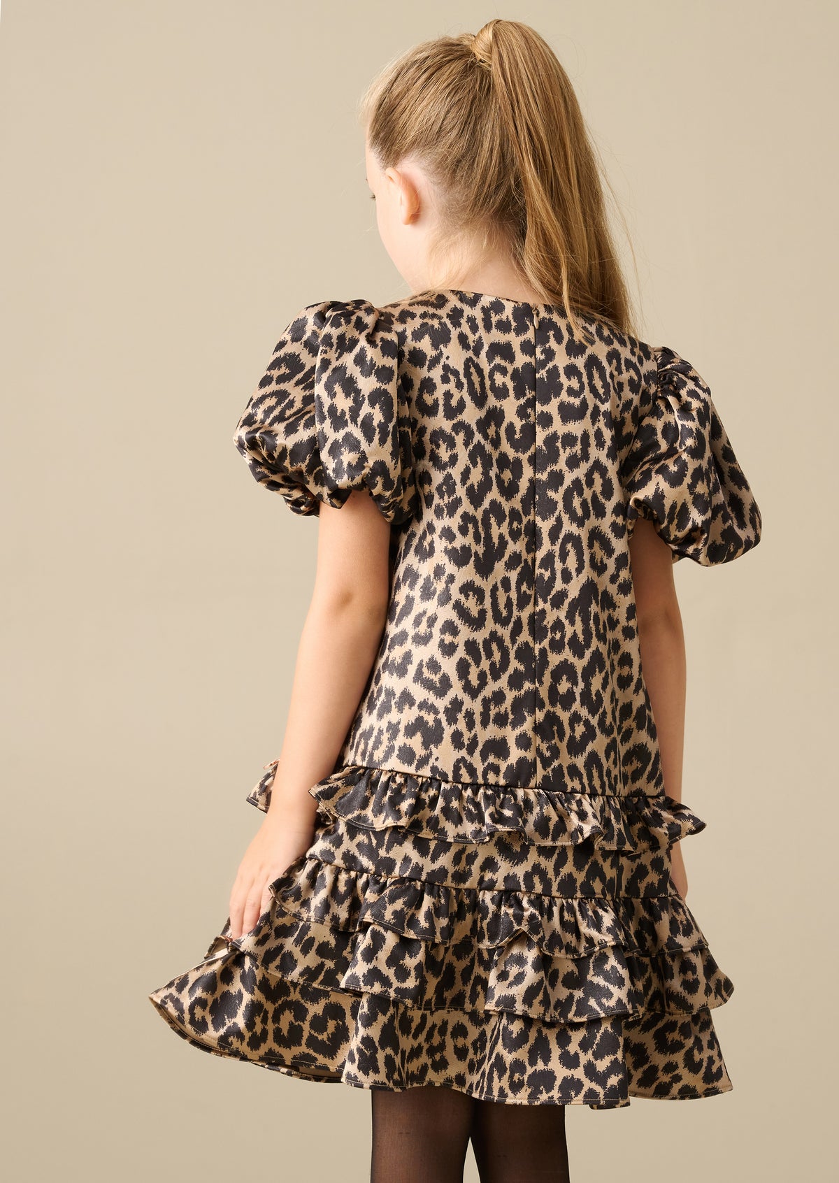 Seren Leopard Print Layered Frill Dress