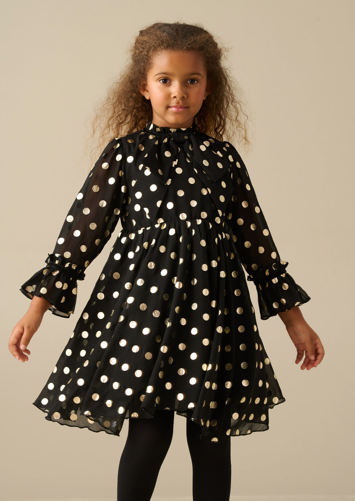Dakota Black Polkadot Bow Dress