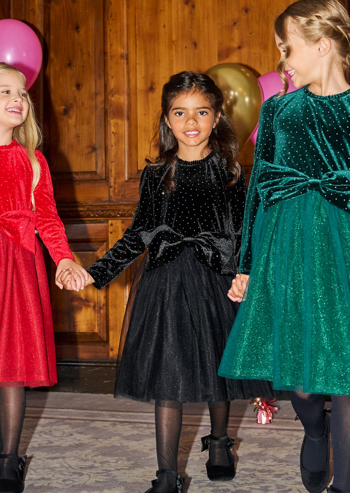 Elsie Black Velvet Tulle Dress
