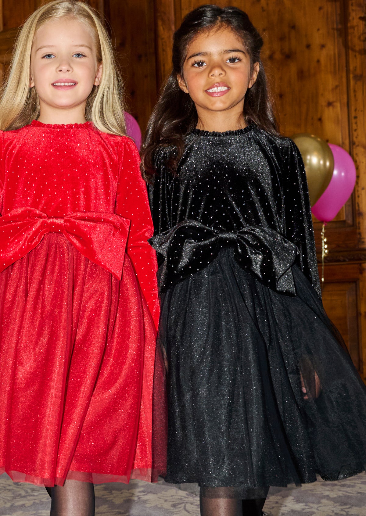 Elsie Black Velvet Tulle Dress