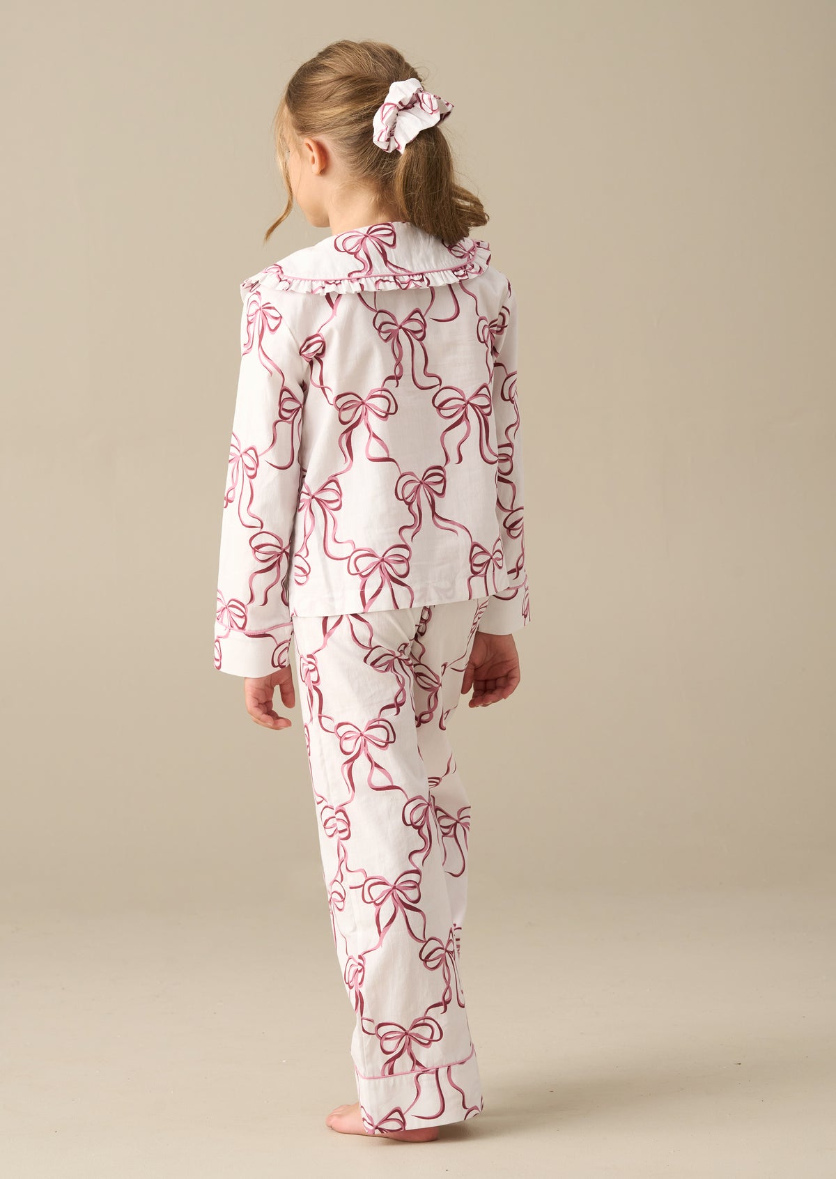 Cecile Bow Print Frill Collar PJ's