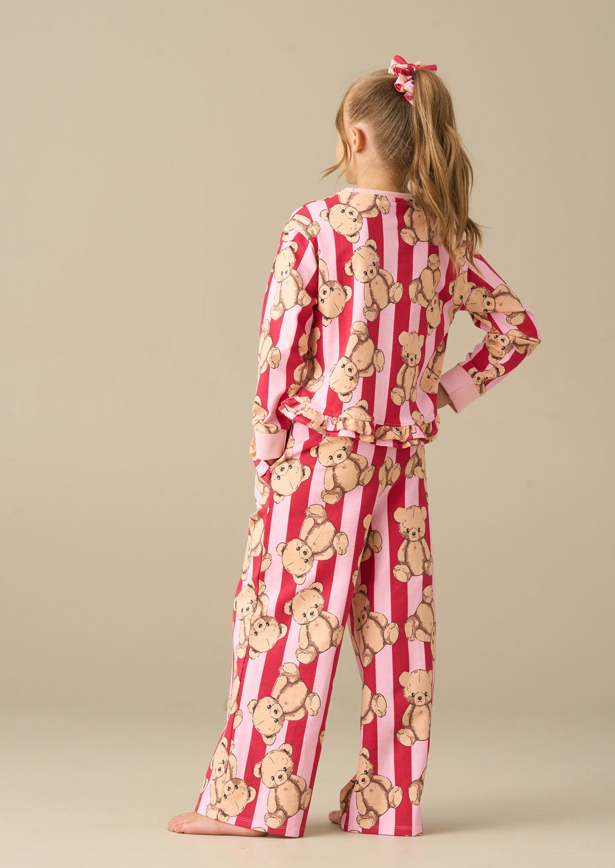 Theodora Teddy Print Stripe PJ's