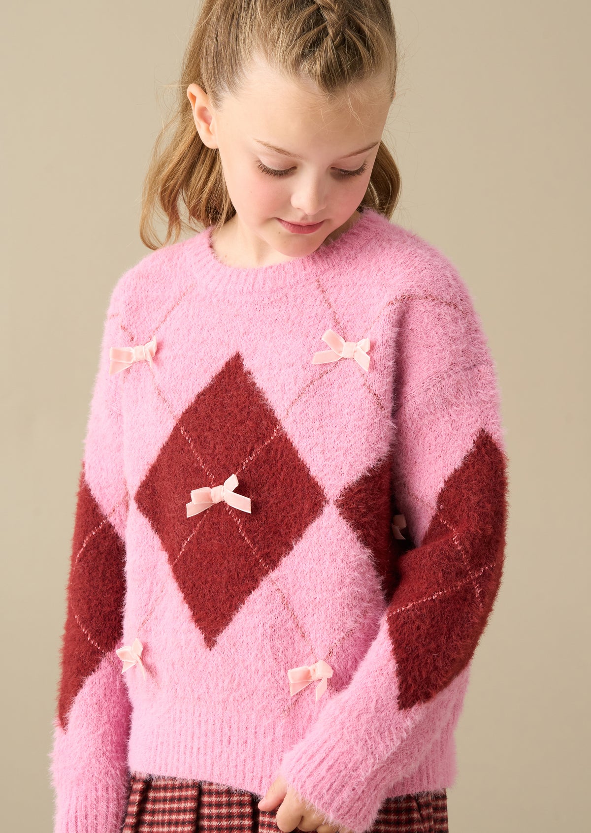 Sara Bow Diamond Knitted Jumper
