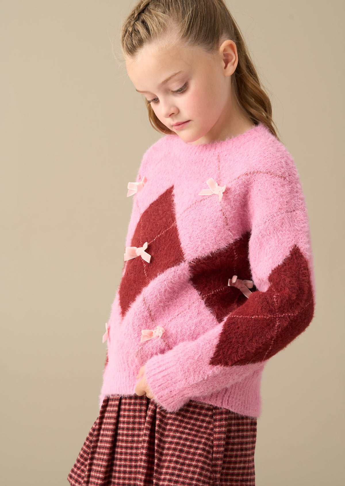 Sara Bow Diamond Knitted Jumper