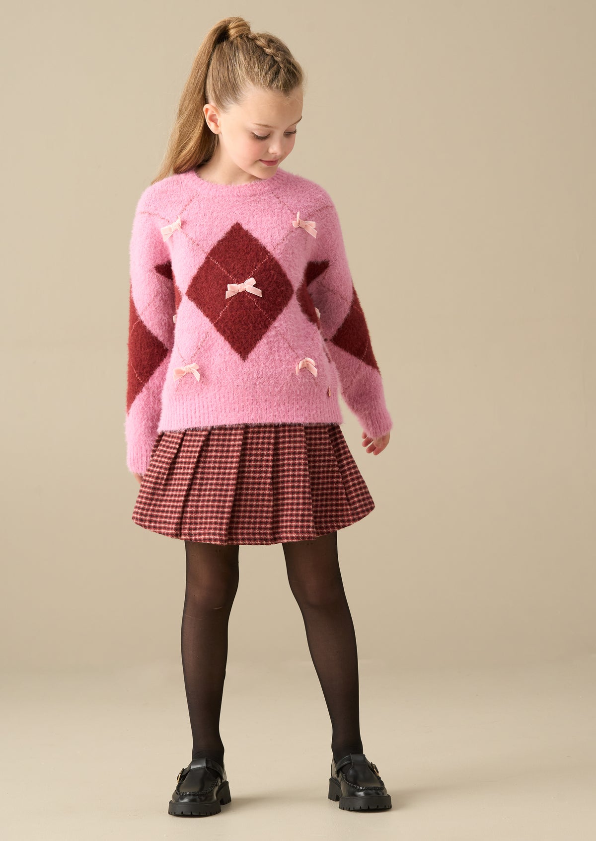 Sara Bow Diamond Knitted Jumper