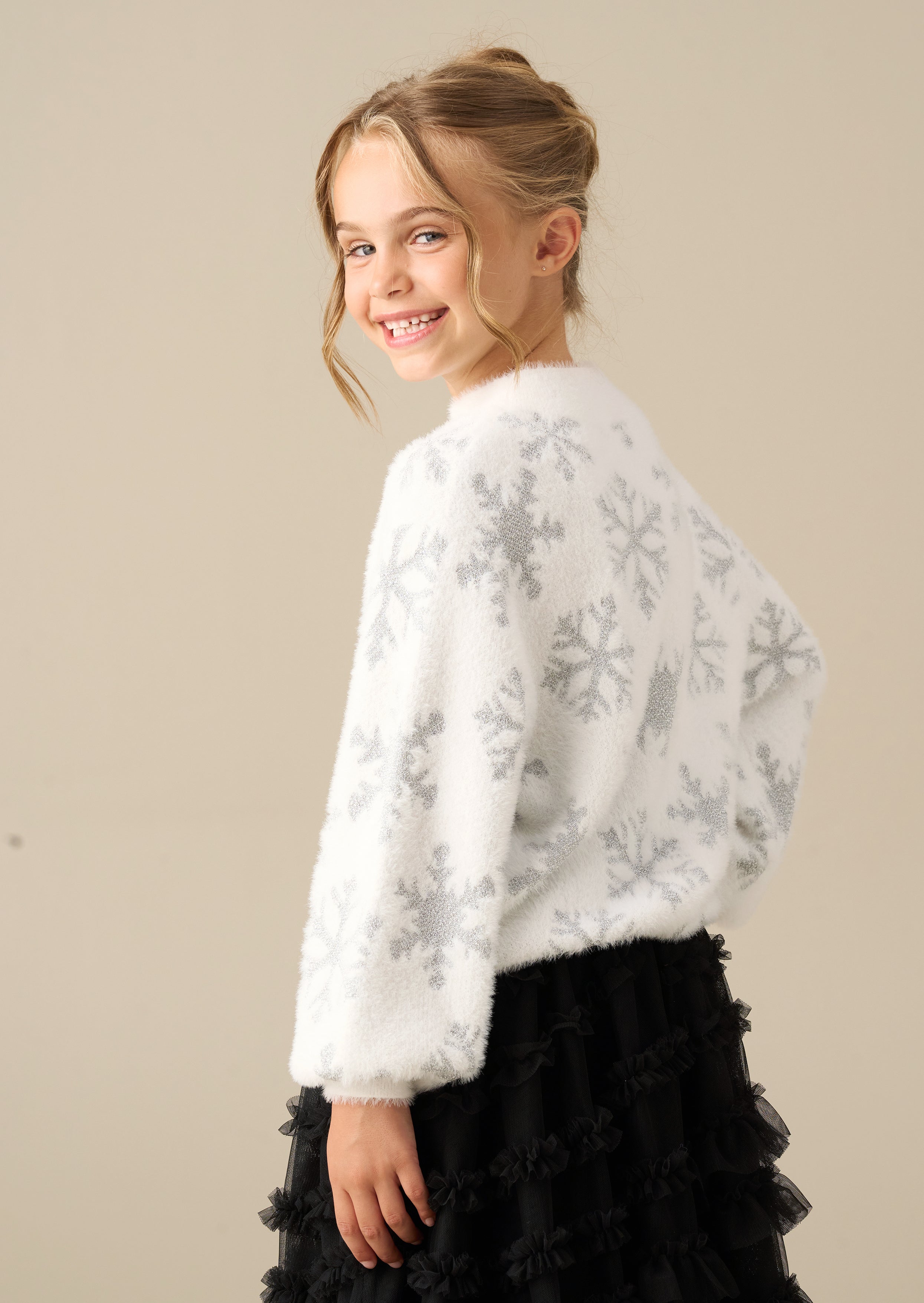 Ana Silver Snowflake Eyelash Jumper