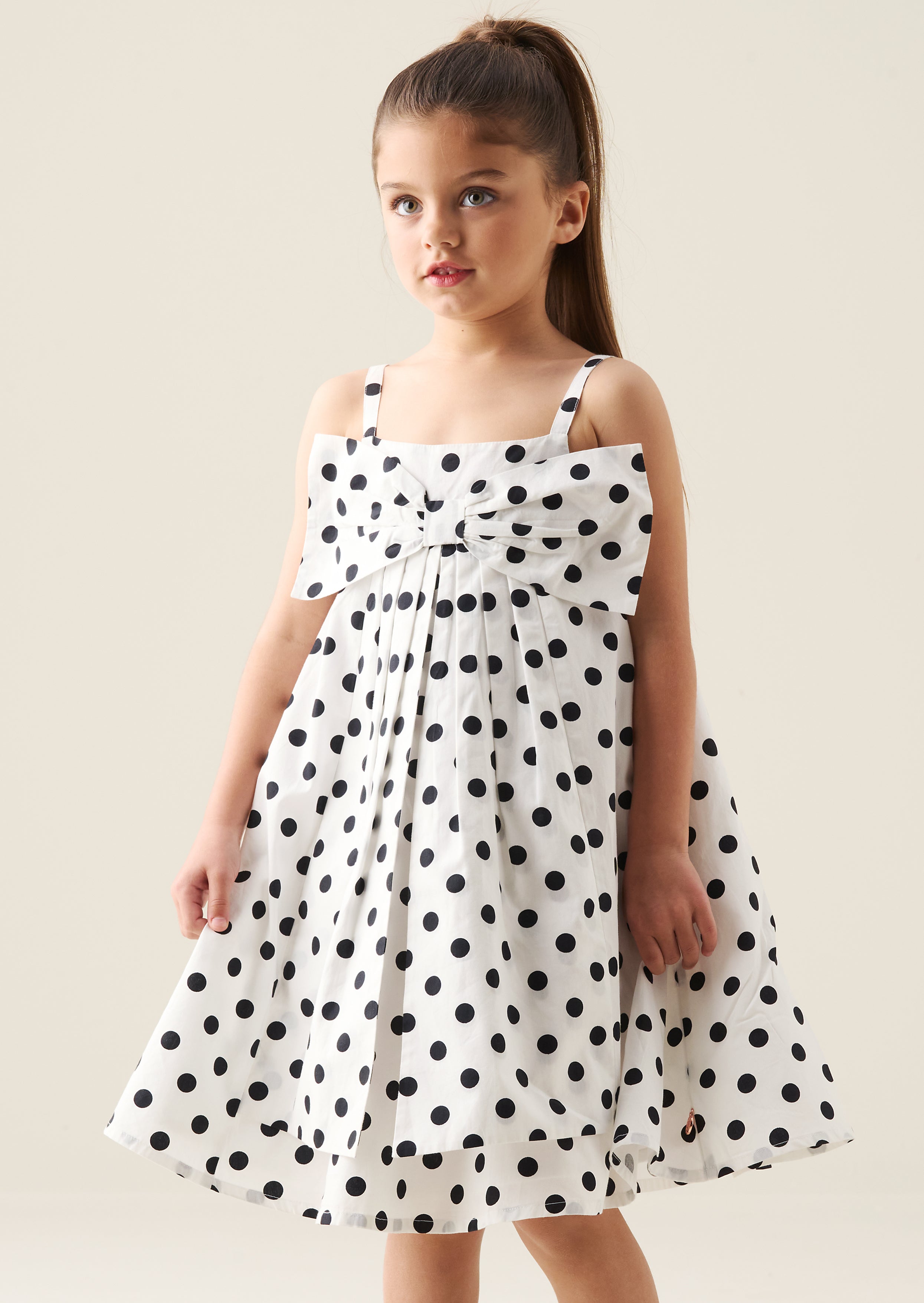 Robe Libby à nœud et pois