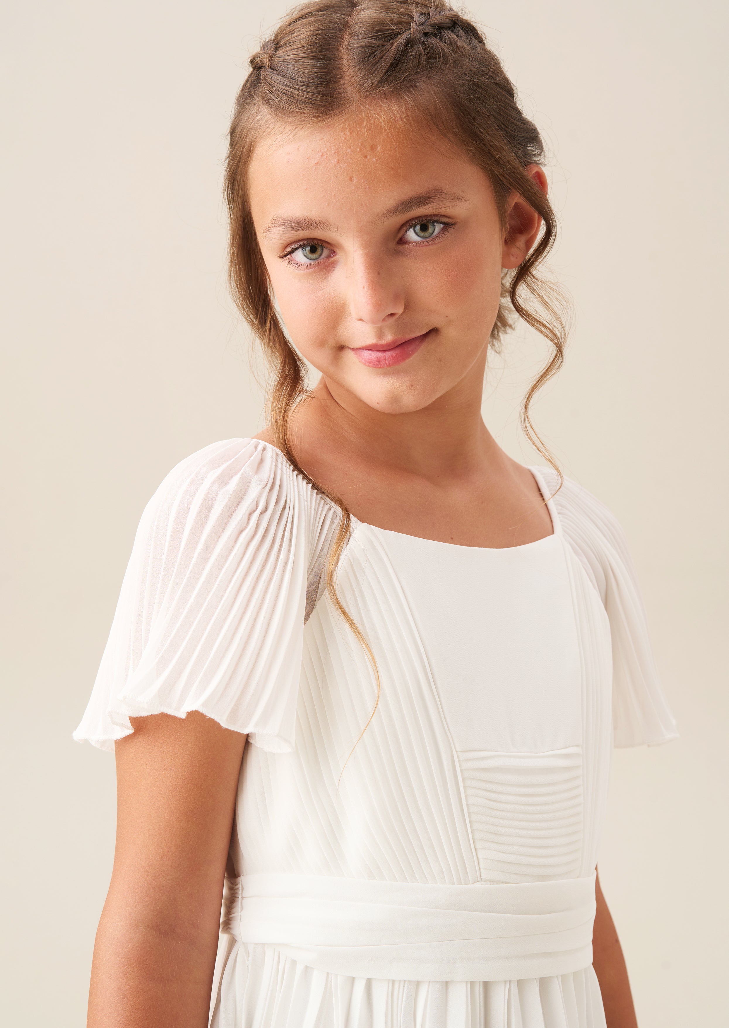 Camille Plissiertes Georgette-Kleid