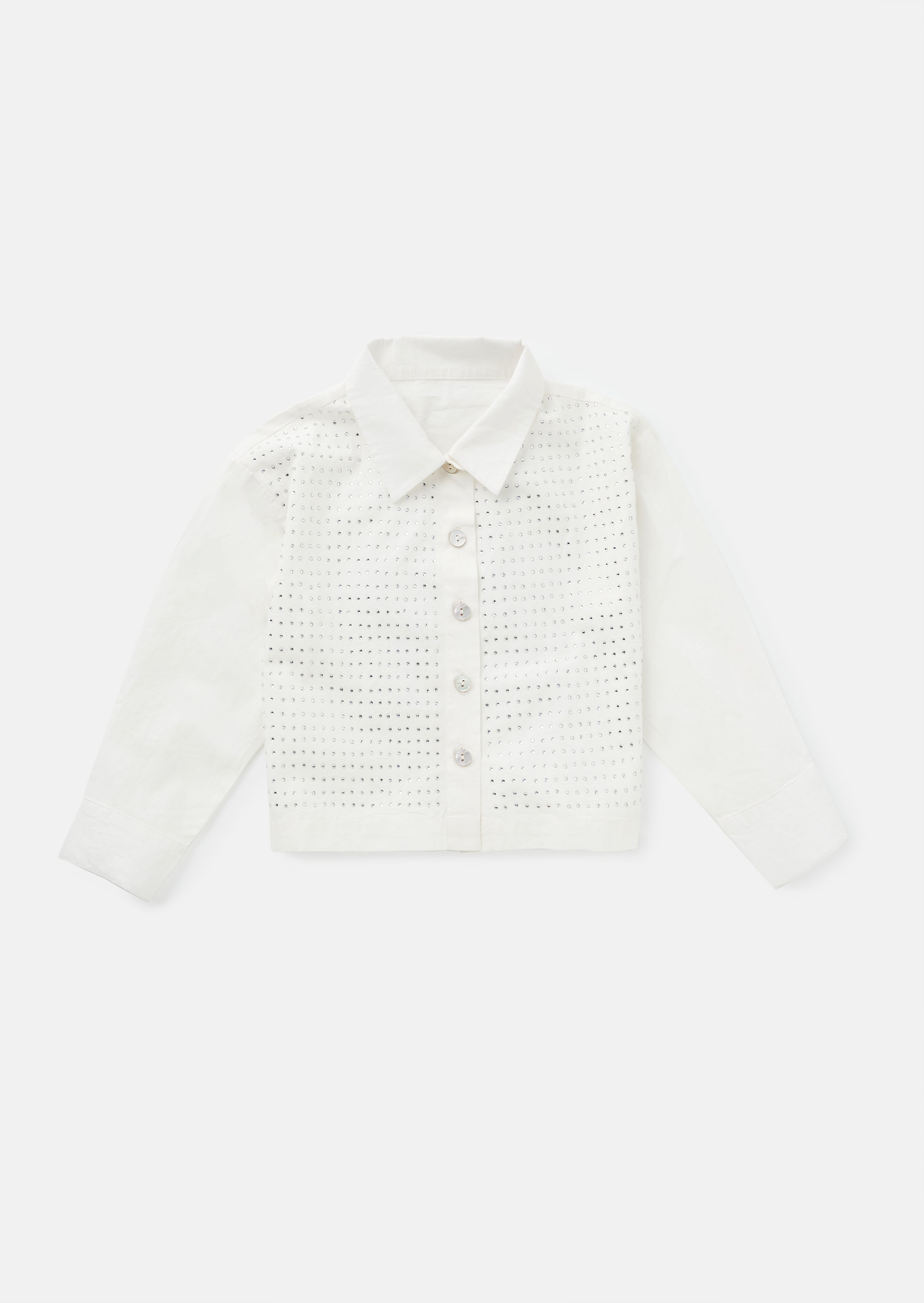 Jade White Diamante Shirt