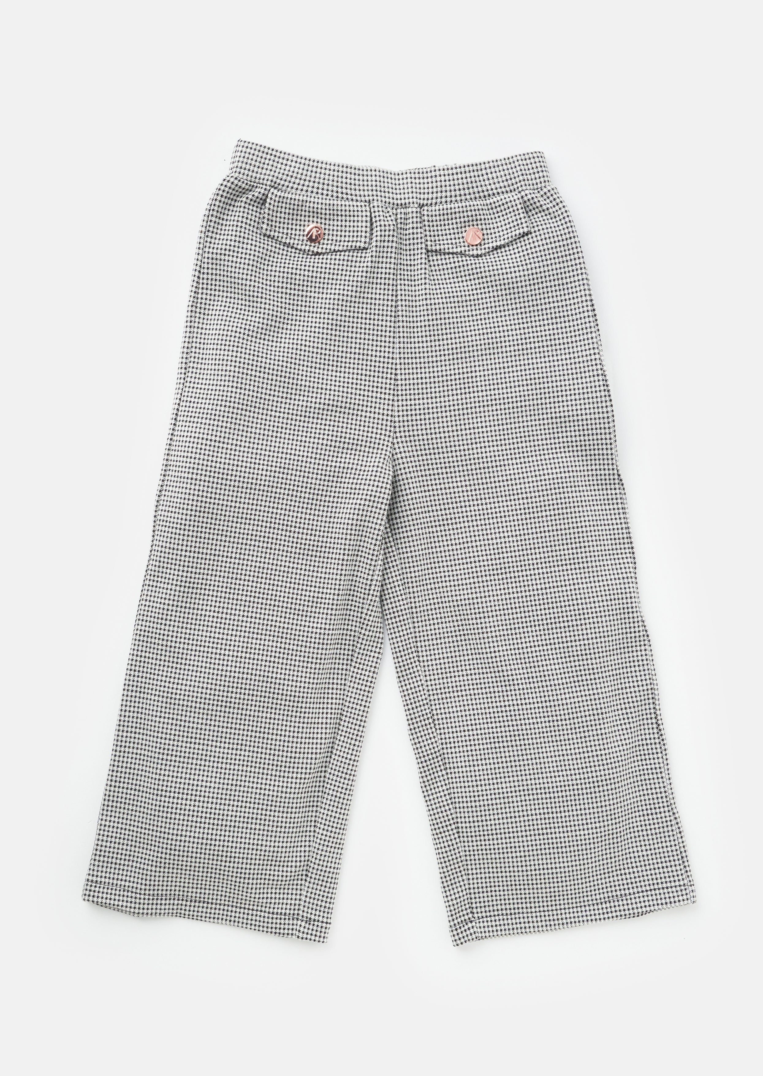 Pantalon large Bella à motif pied-de-poule