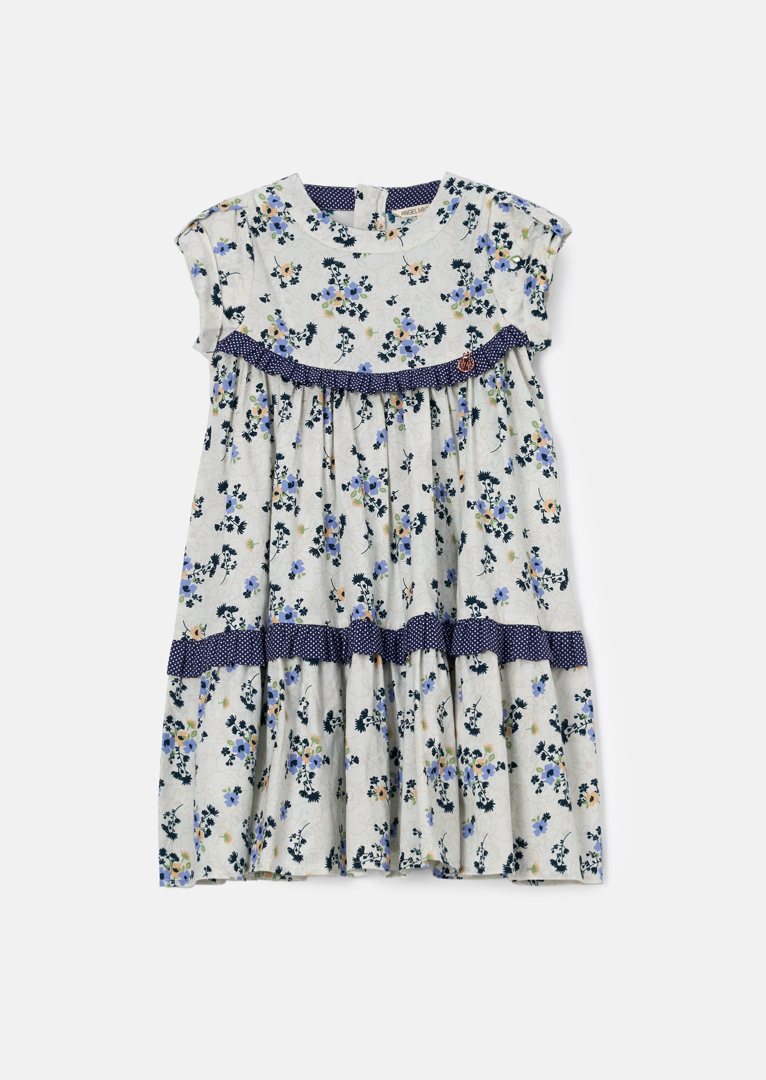 Hattie Blue Printed Bow Sleeve Dress