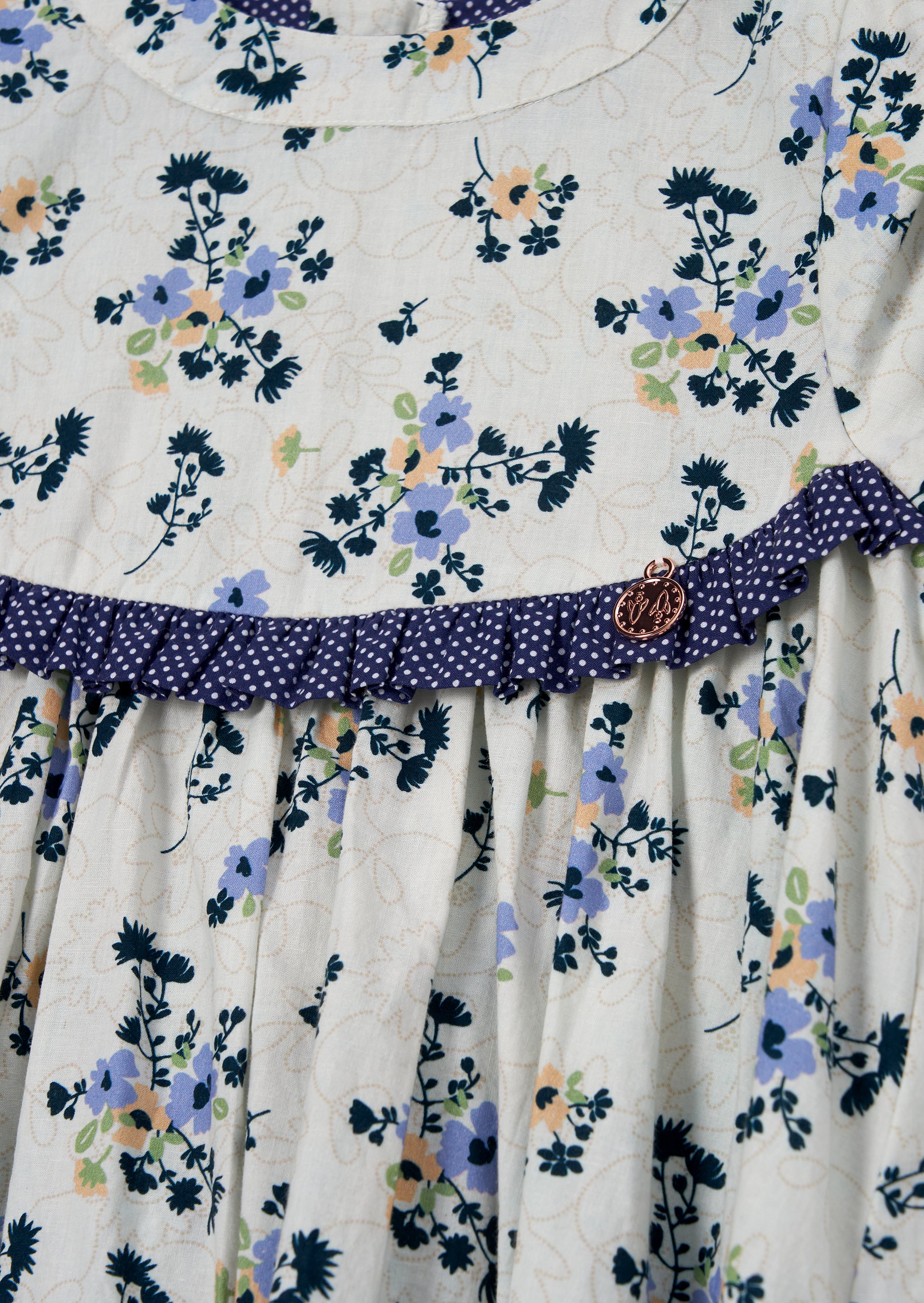Hattie Blue Printed Bow Sleeve Dress
