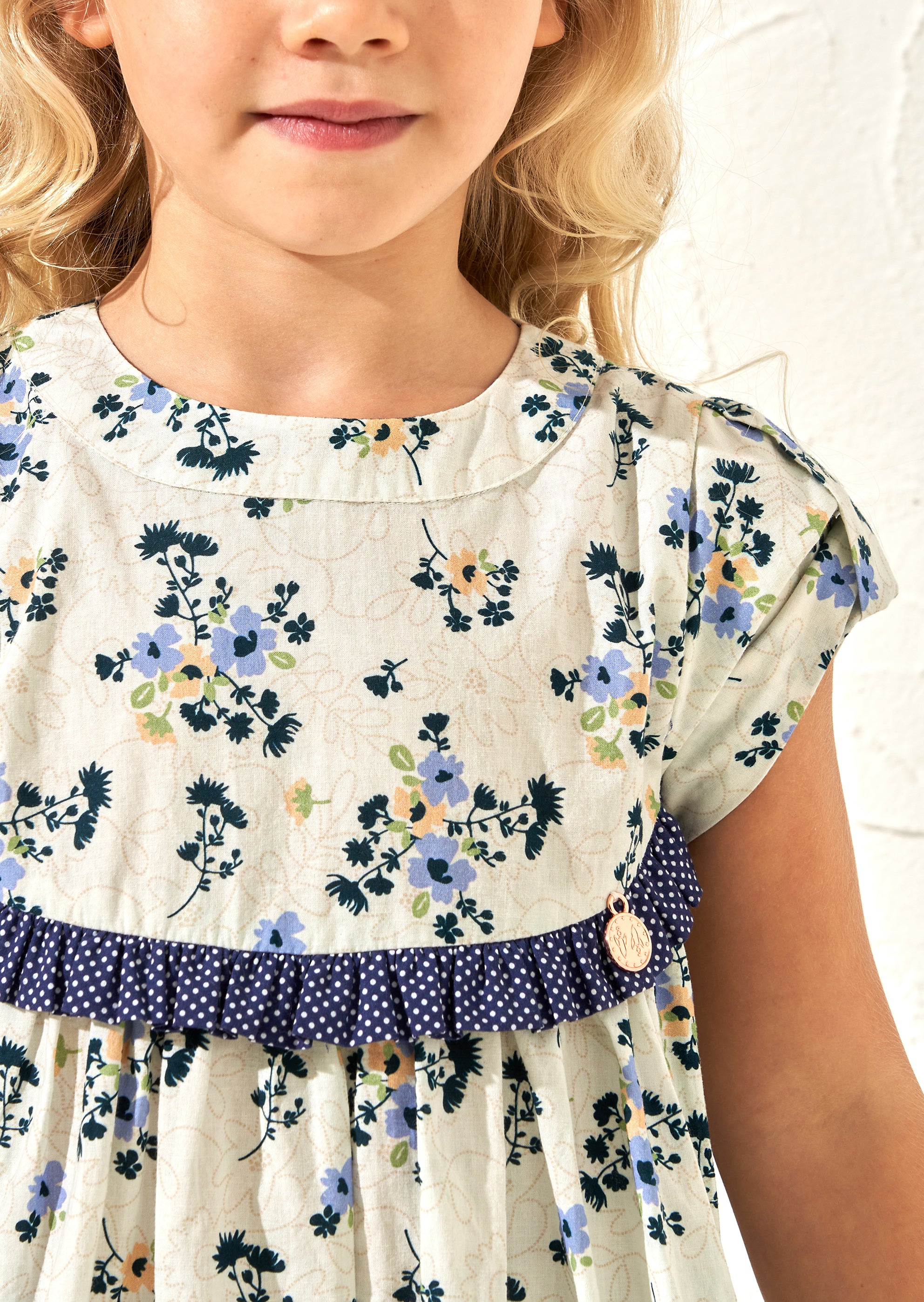 Hattie Blue Printed Bow Sleeve Dress