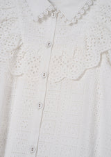 Amelie White Broderie Shirt Dress