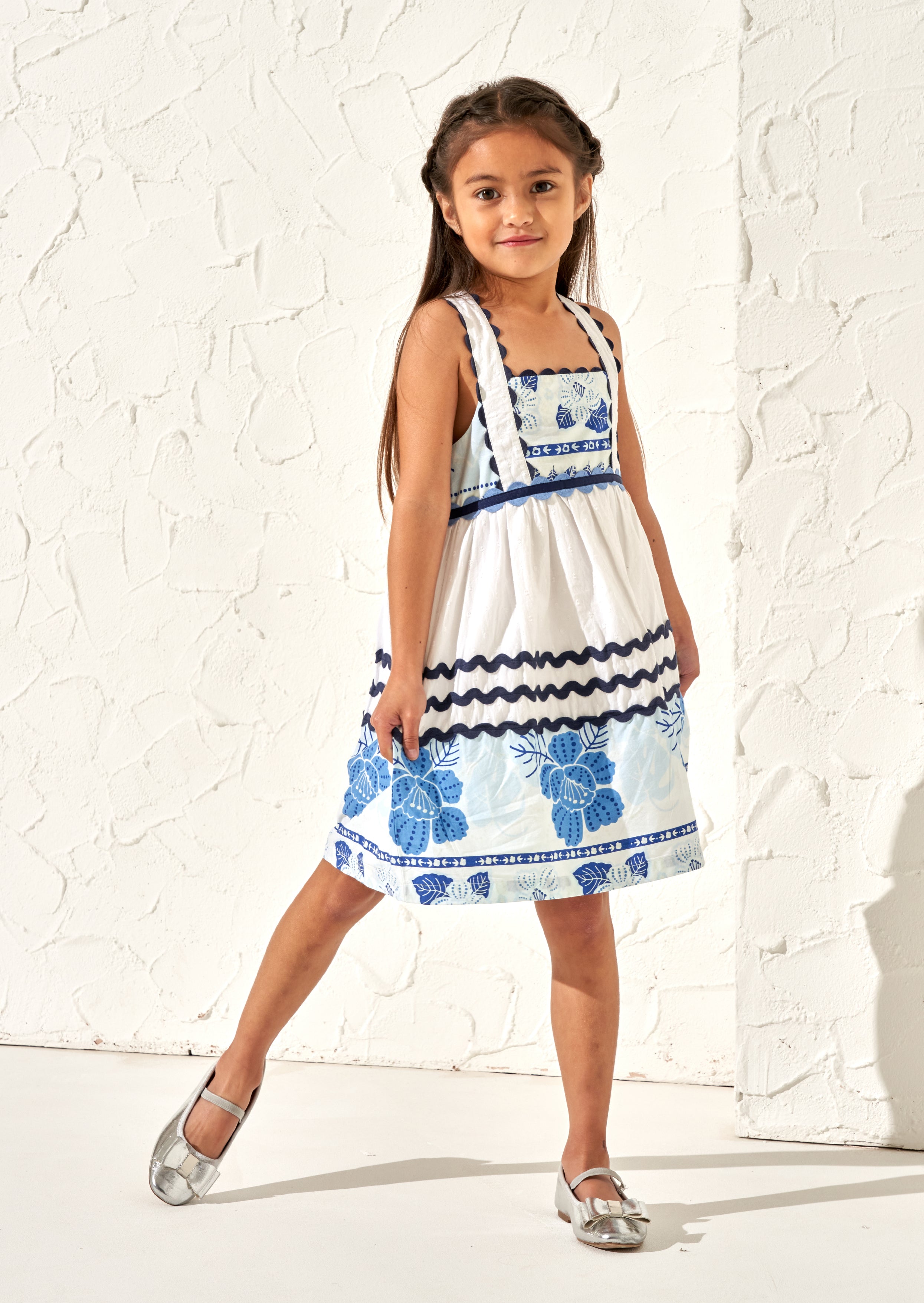 Connie Blau Plan Zickzack Sommerkleid