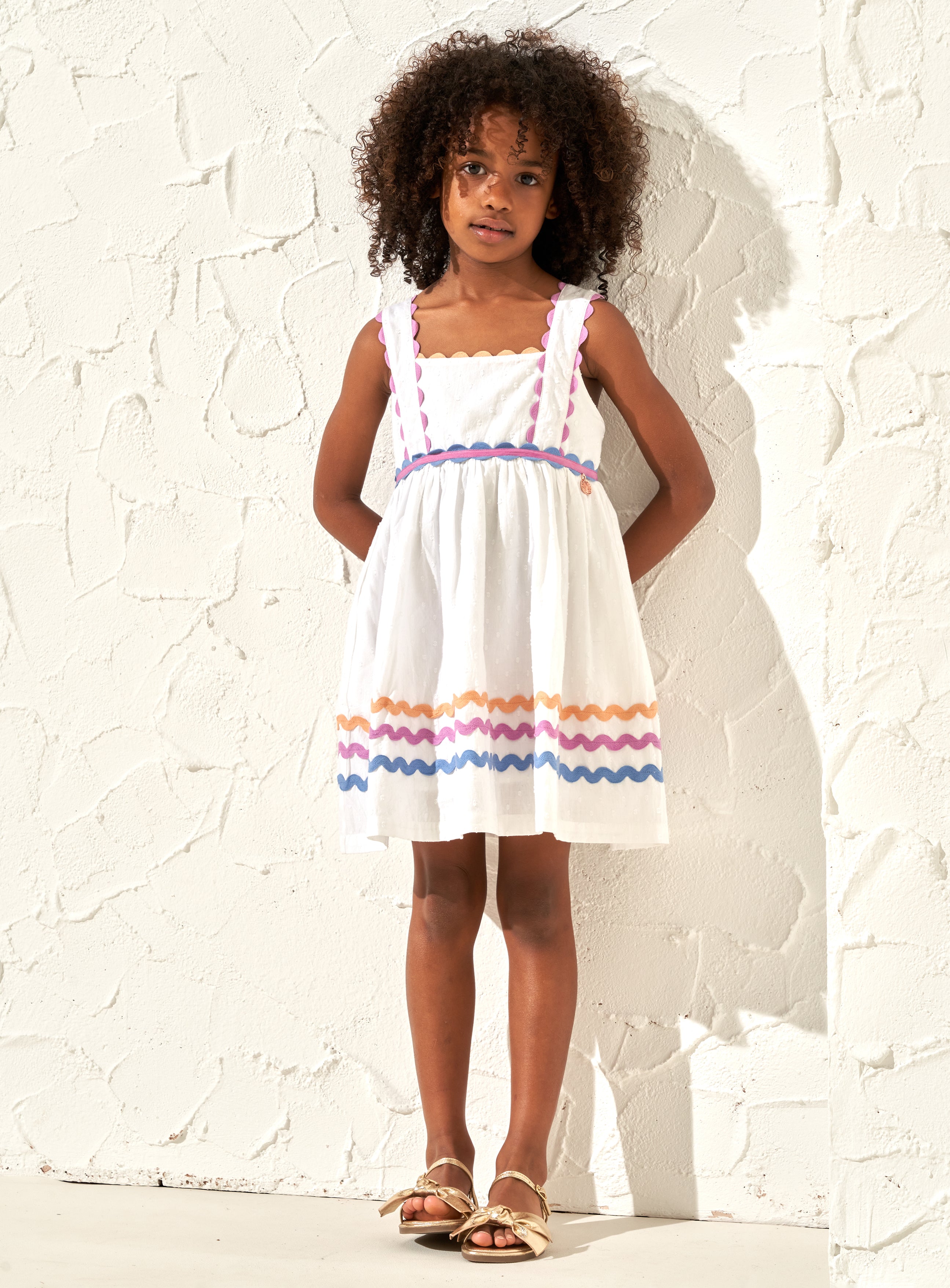 Lia Weiß Rik Rak Kleid