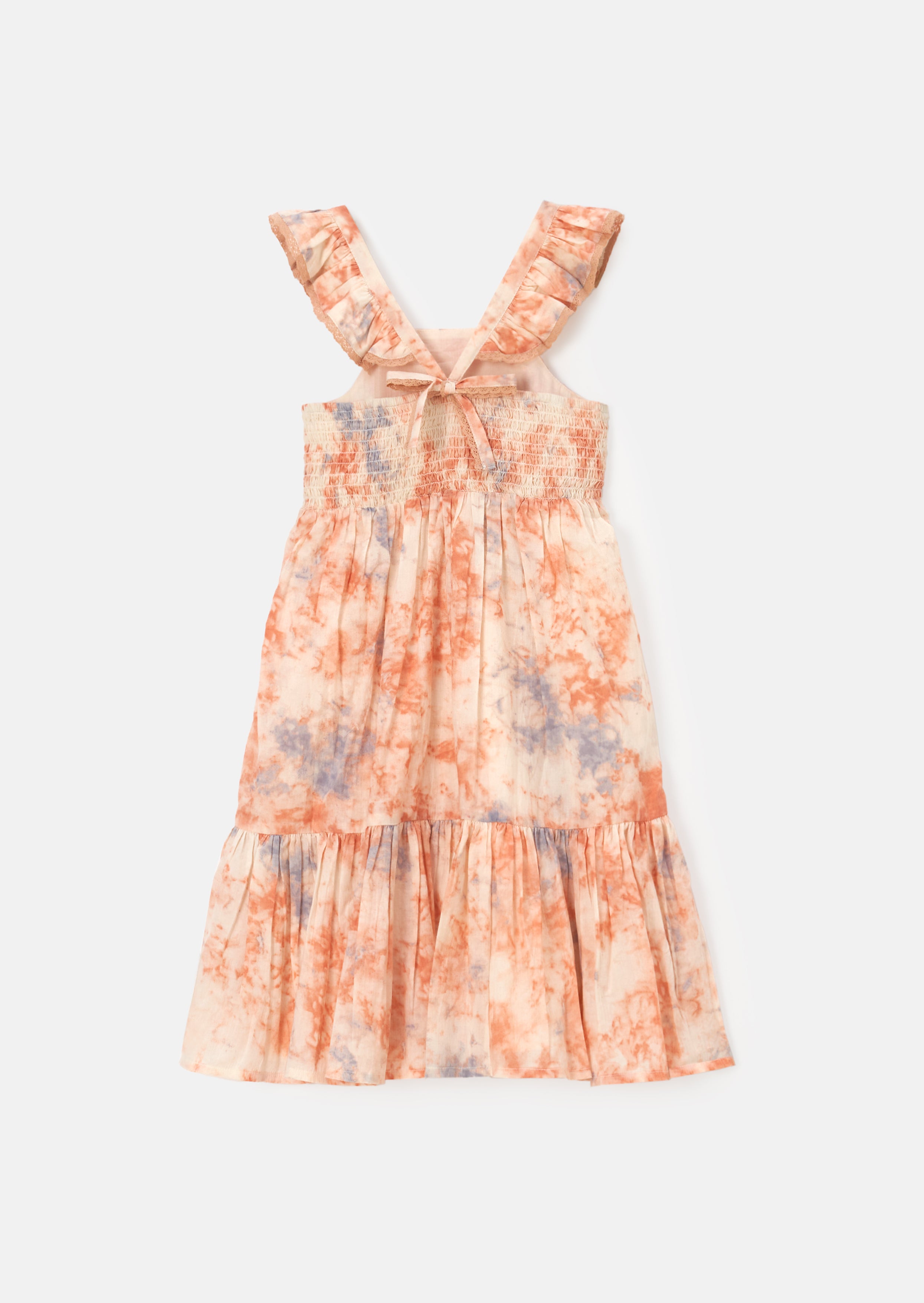 April Orange Pastel Tie Dye Dress