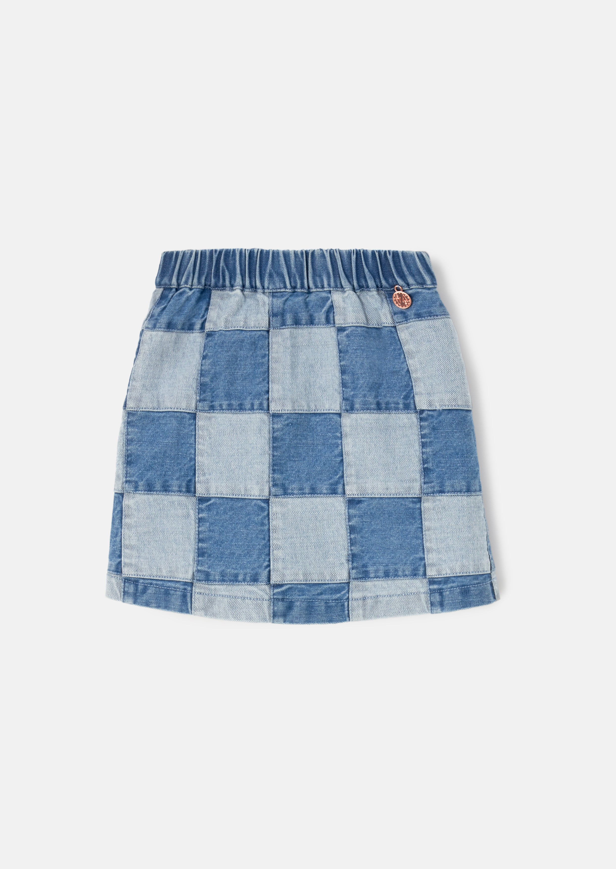 Quinn blauer Patchwork-Jeansrock