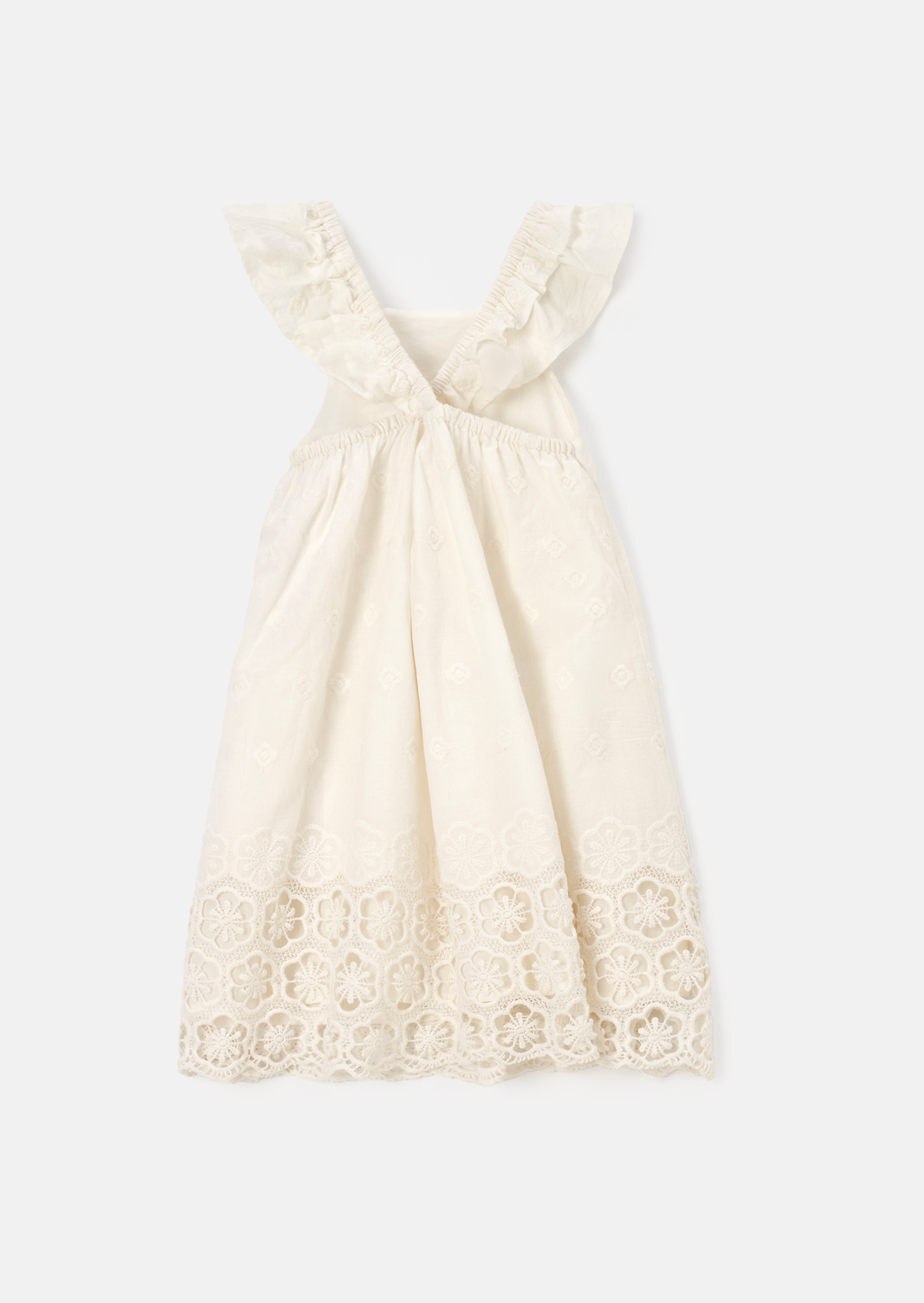 Della Weißes Spitzenbesatz Sommerkleid