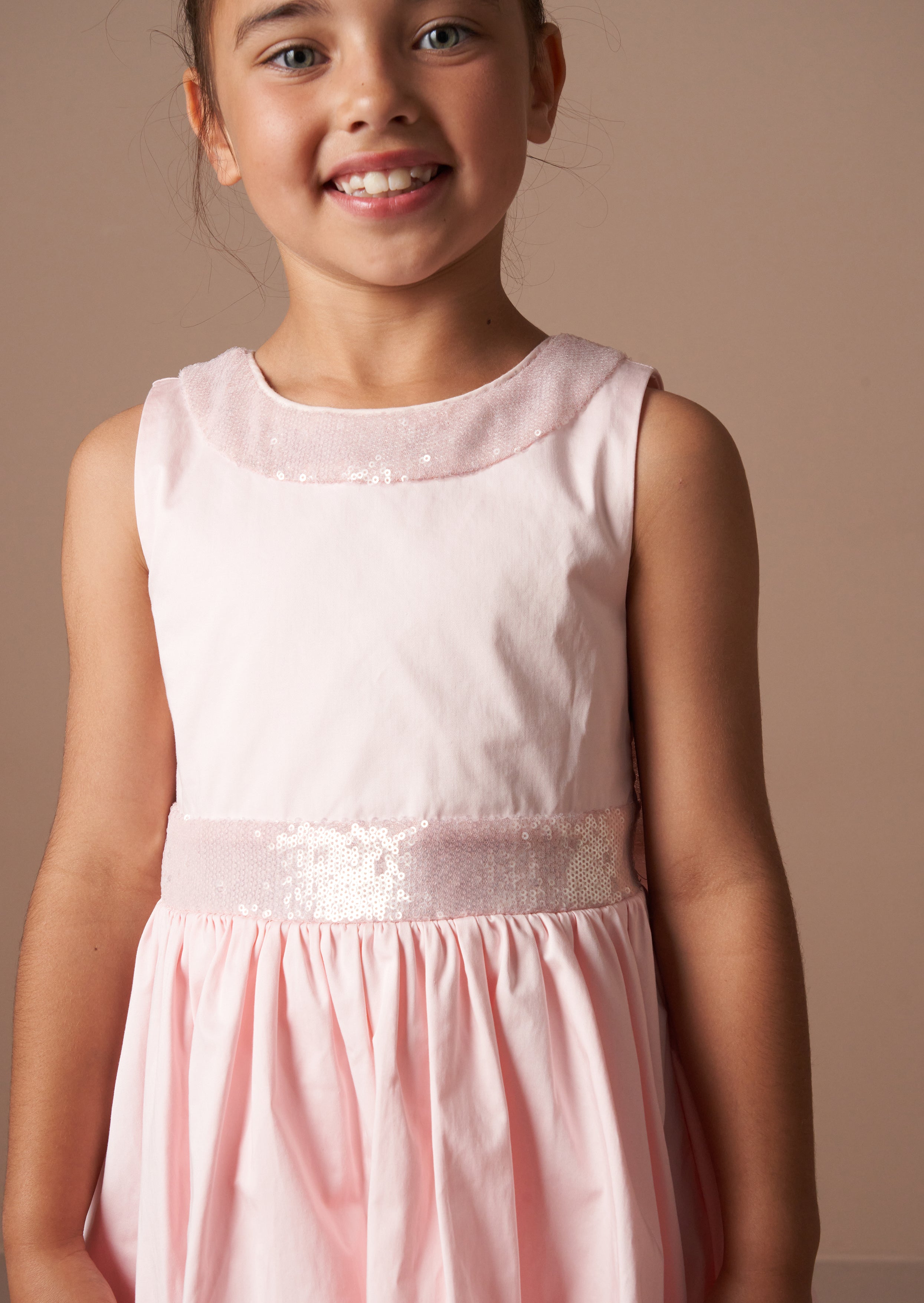 Vestito Claudia con Fiocco di Paillettes Rosa