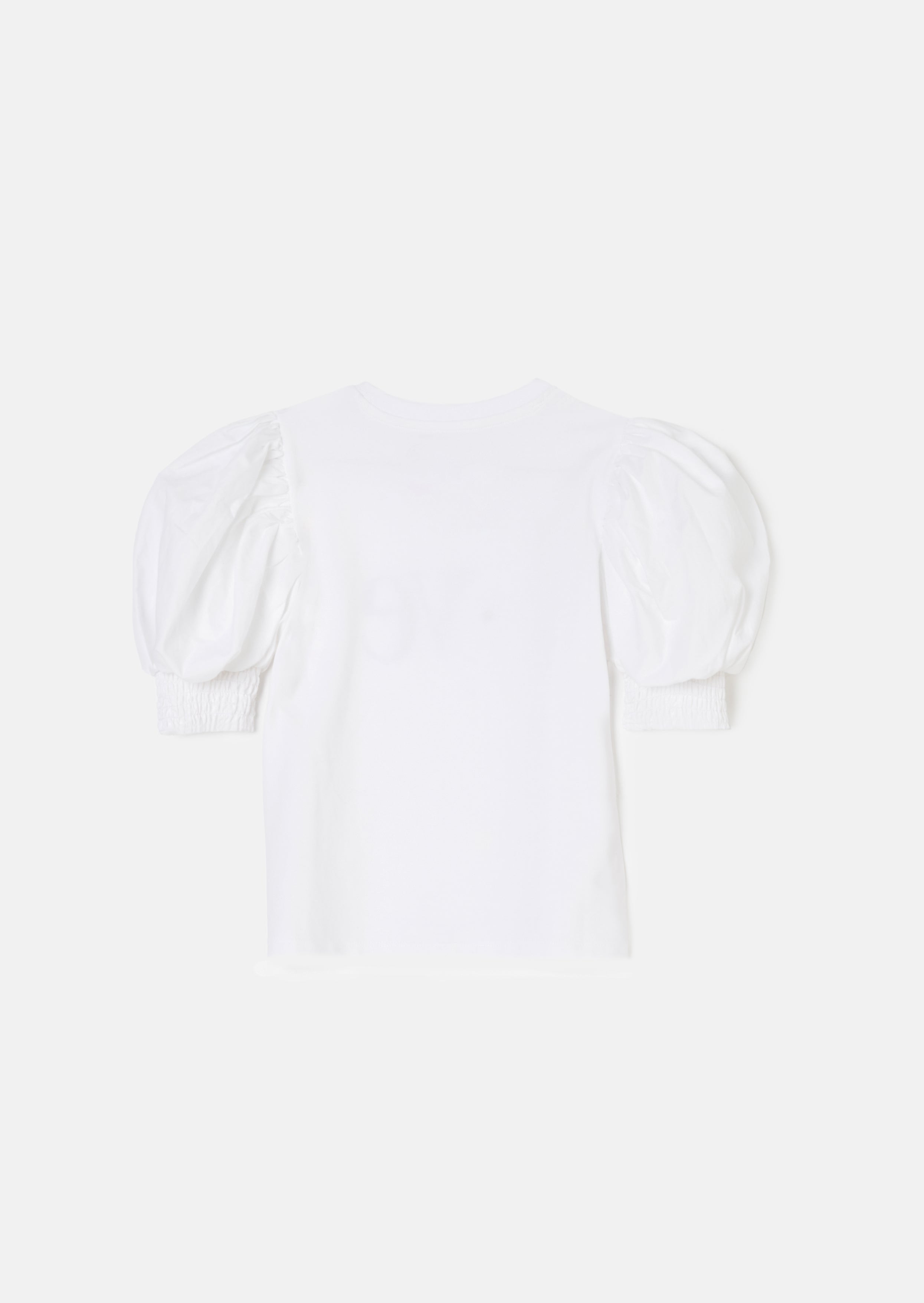 Heidi White Woven Puff Sleeve Love T-shirt