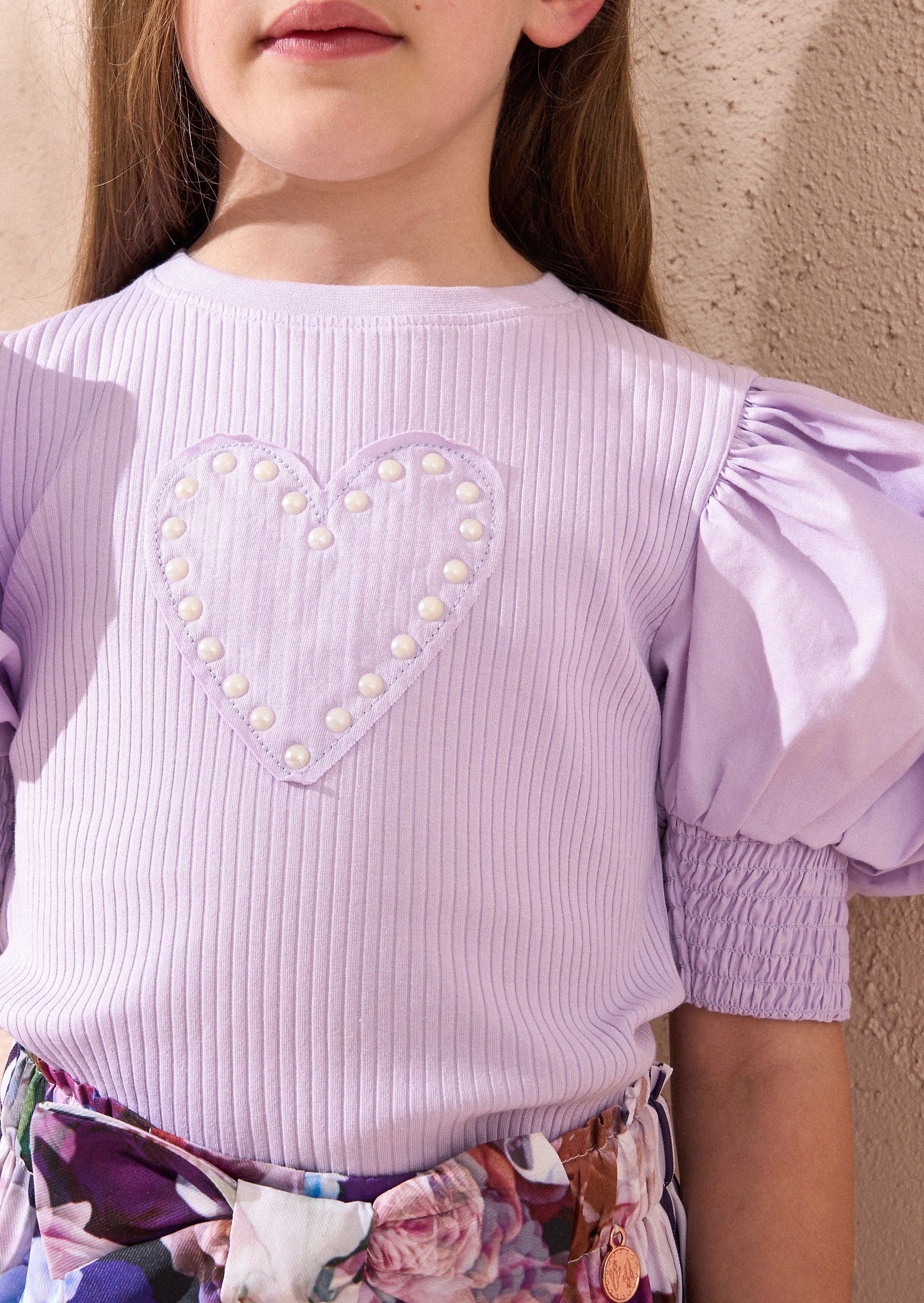 Top a coste cuore viola Agatha
