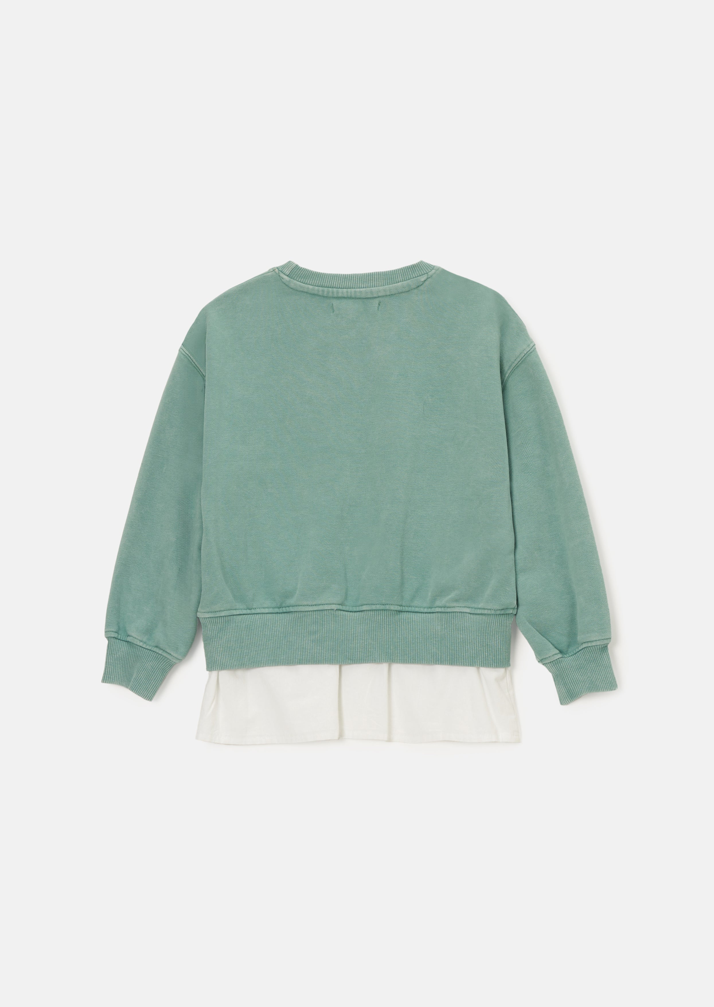 Eloise grünes Sweatshirt mit Hemdsaum