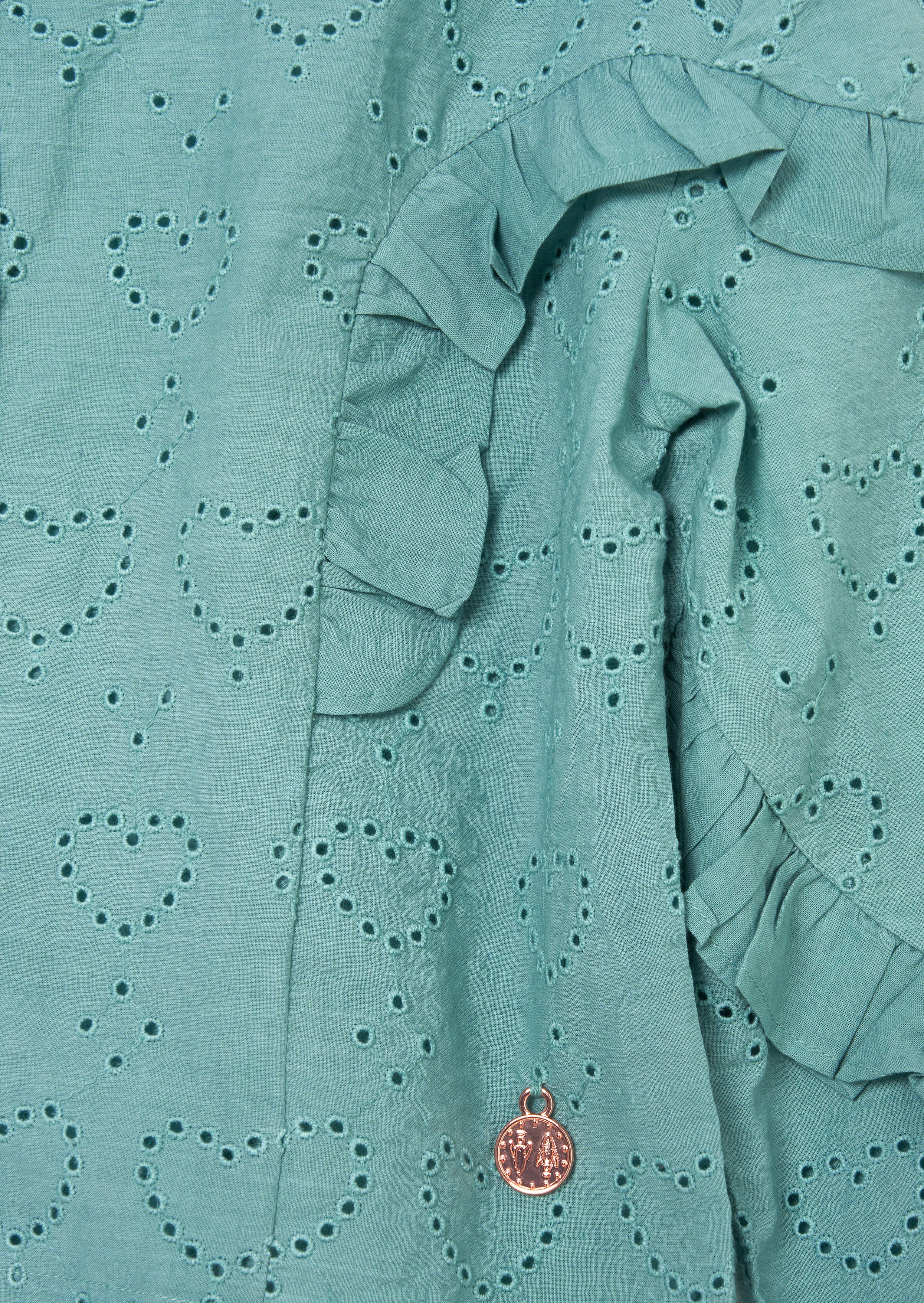 Juiette Grün Broderie Rüschenhemd