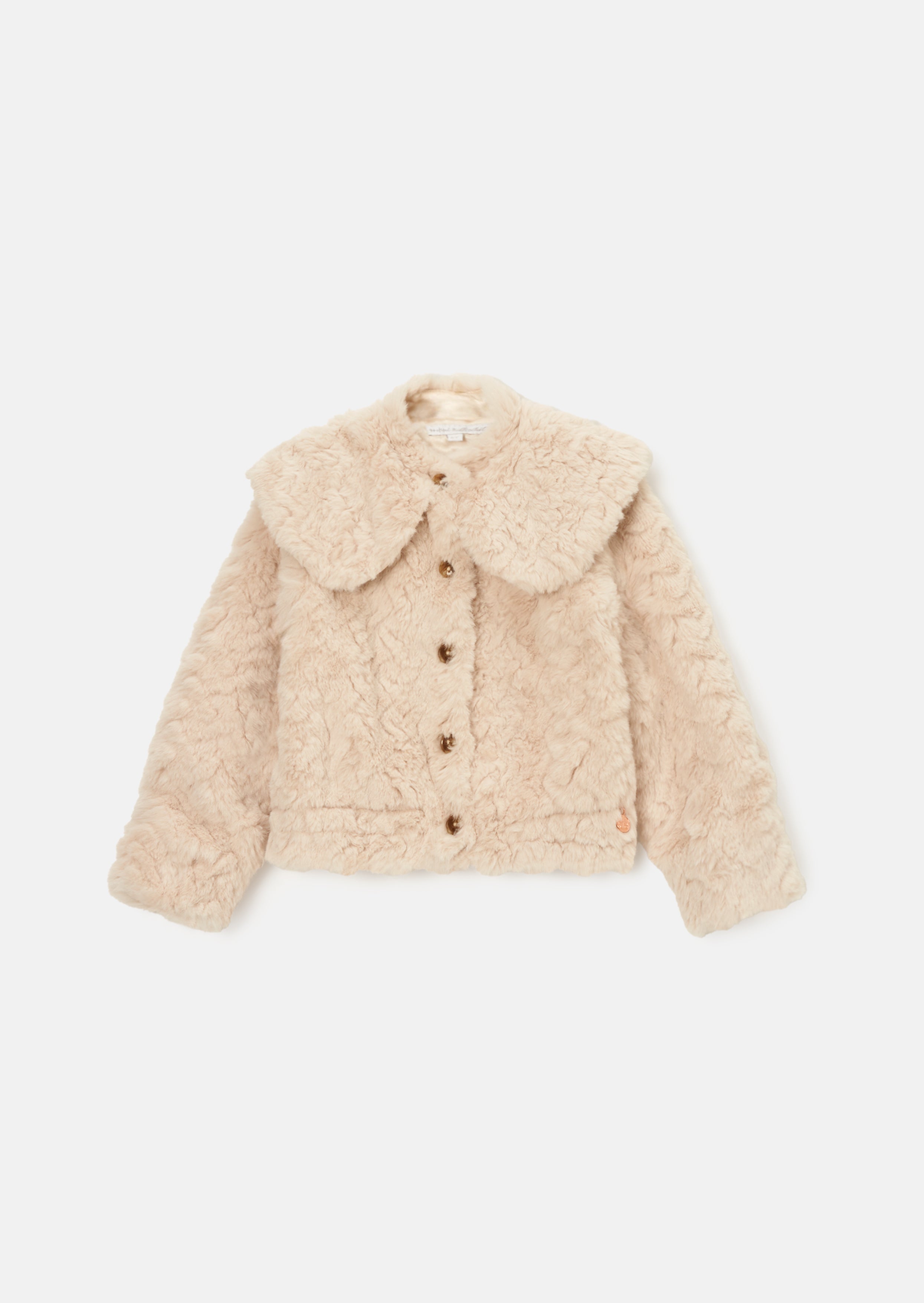 Płaszcz z kołnierzem z futra Cecile Nude Cut Cape
