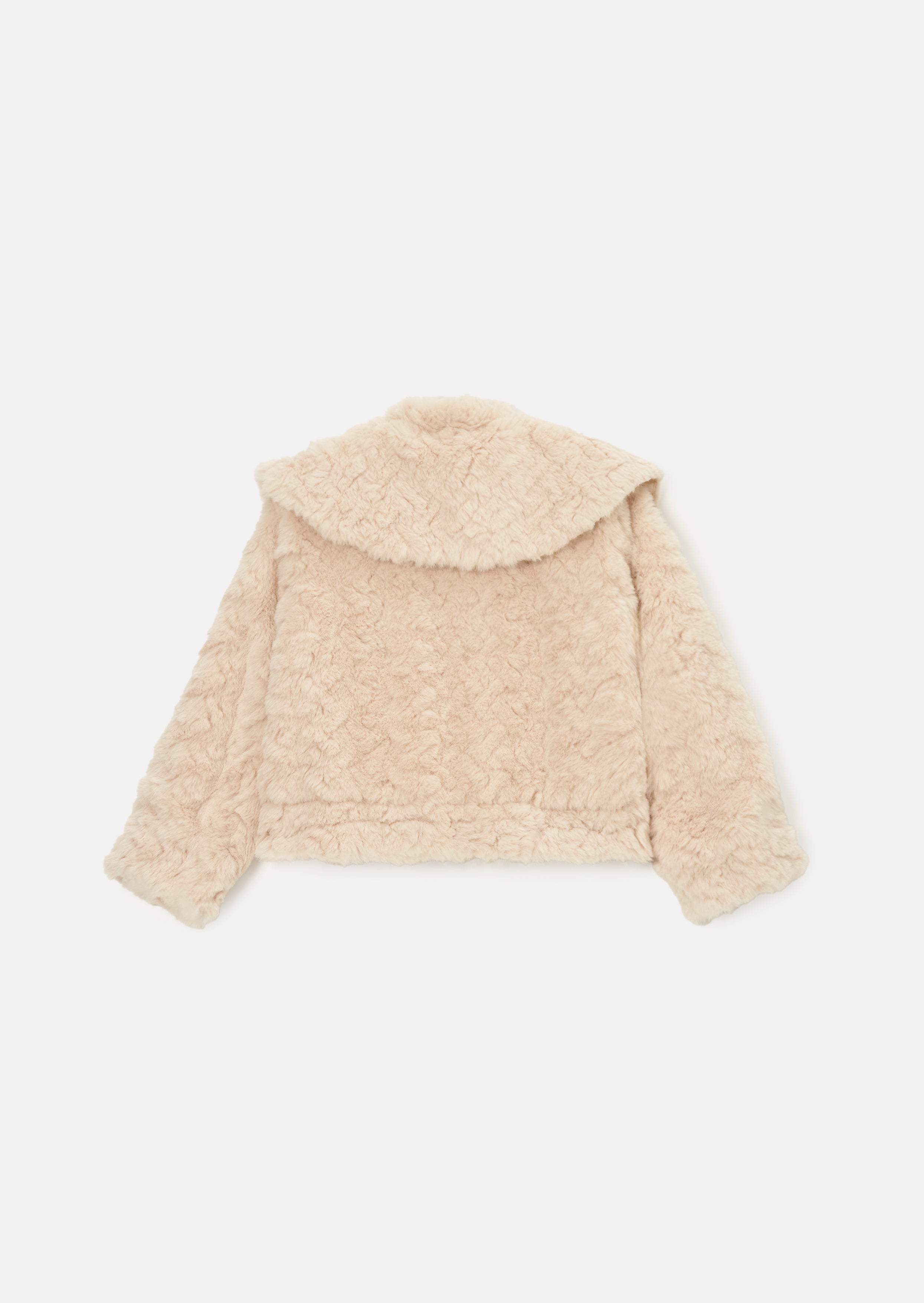 Płaszcz z kołnierzem z futra Cecile Nude Cut Cape