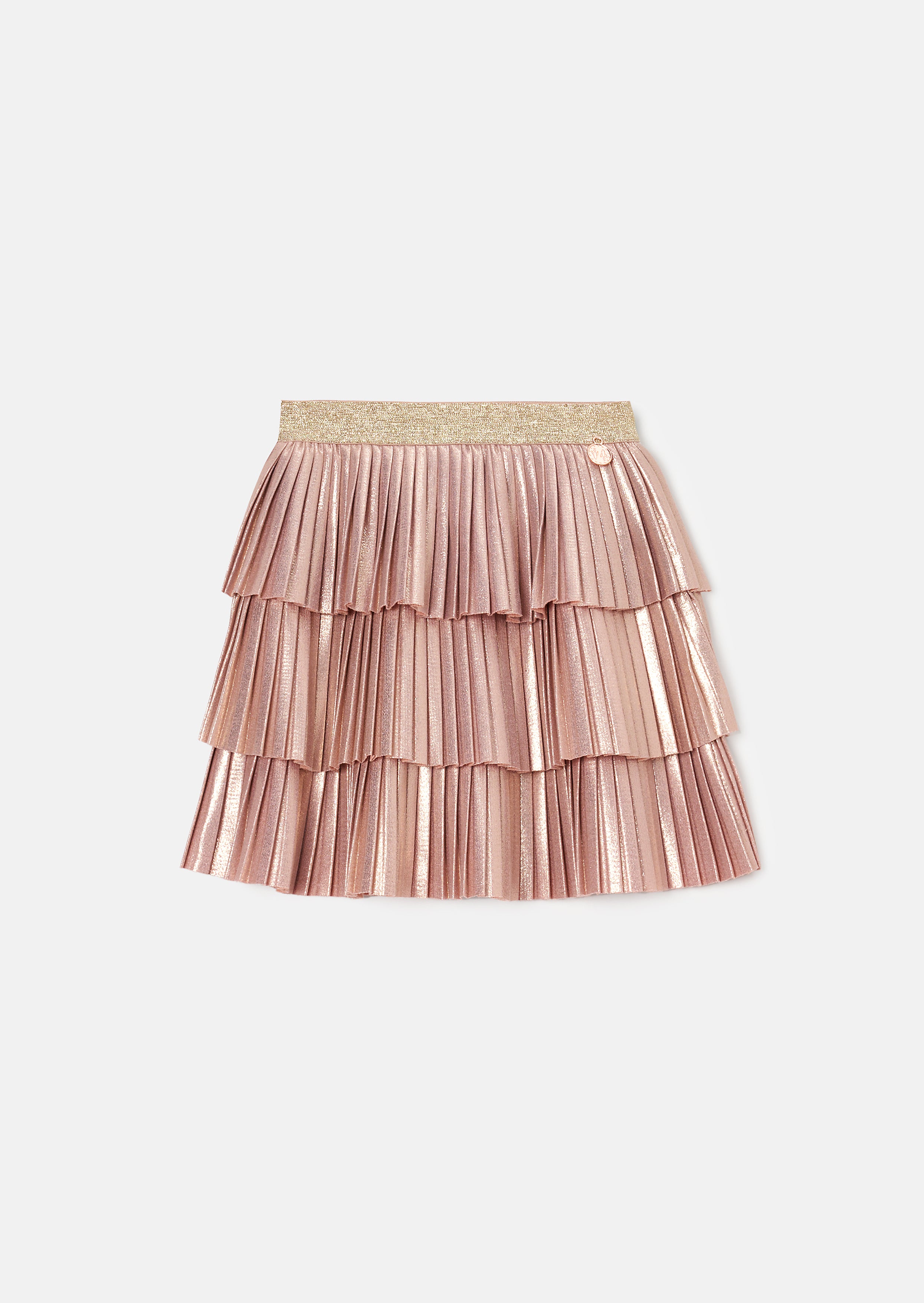 Falda plisada metálica de cobre Lucile