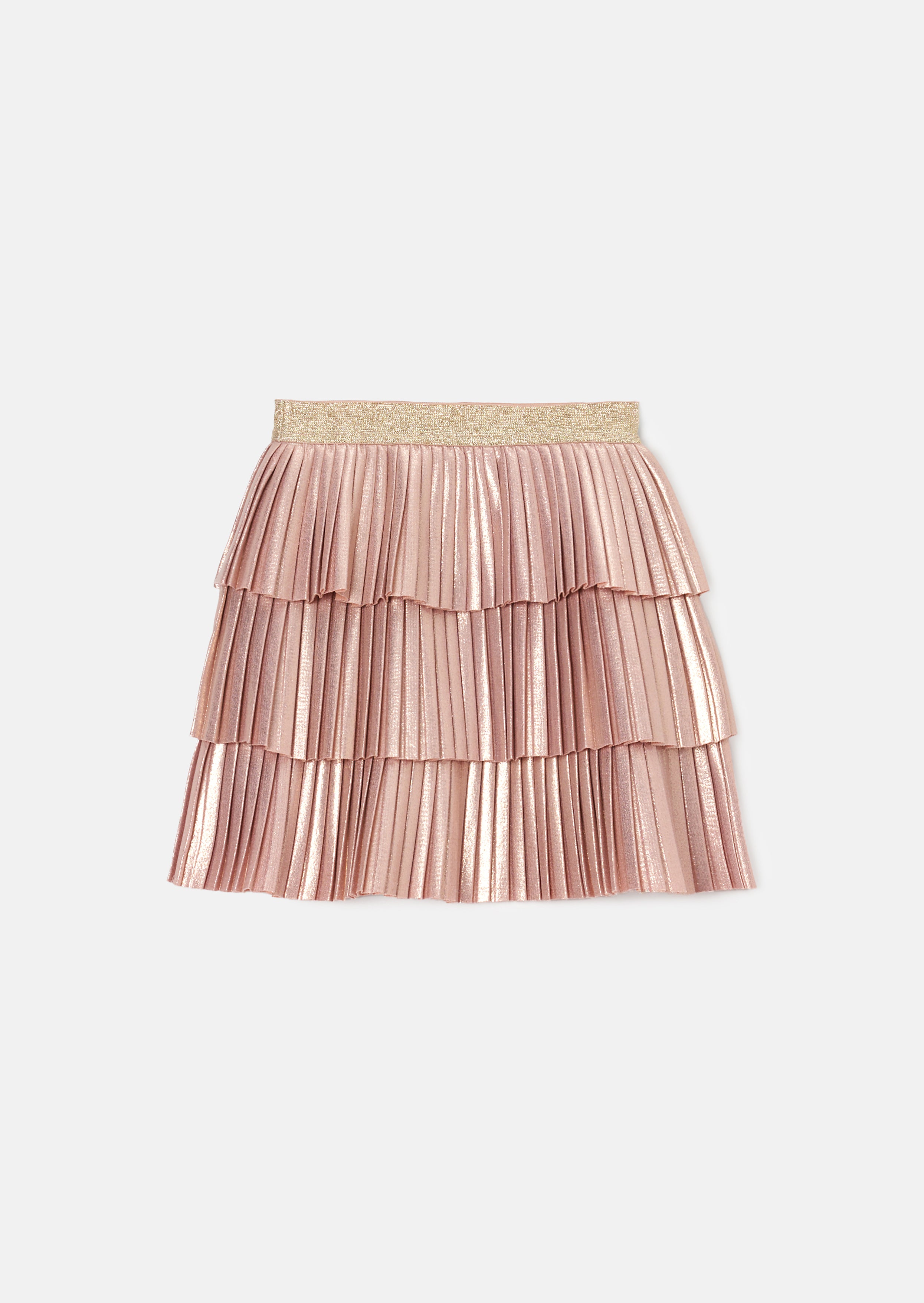 Falda plisada metálica de cobre Lucile